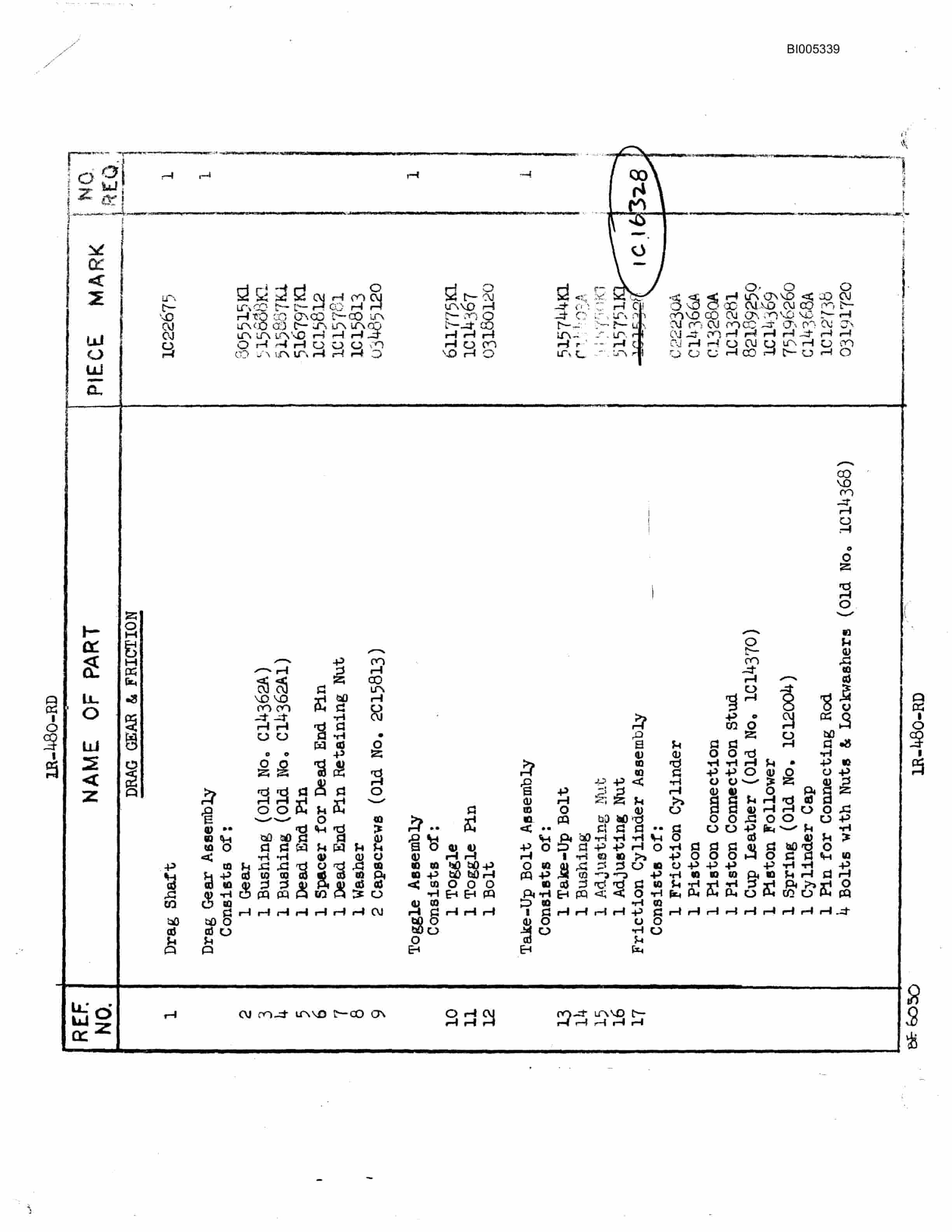 Bucyrus 480W Parts Catalog BI005339-2