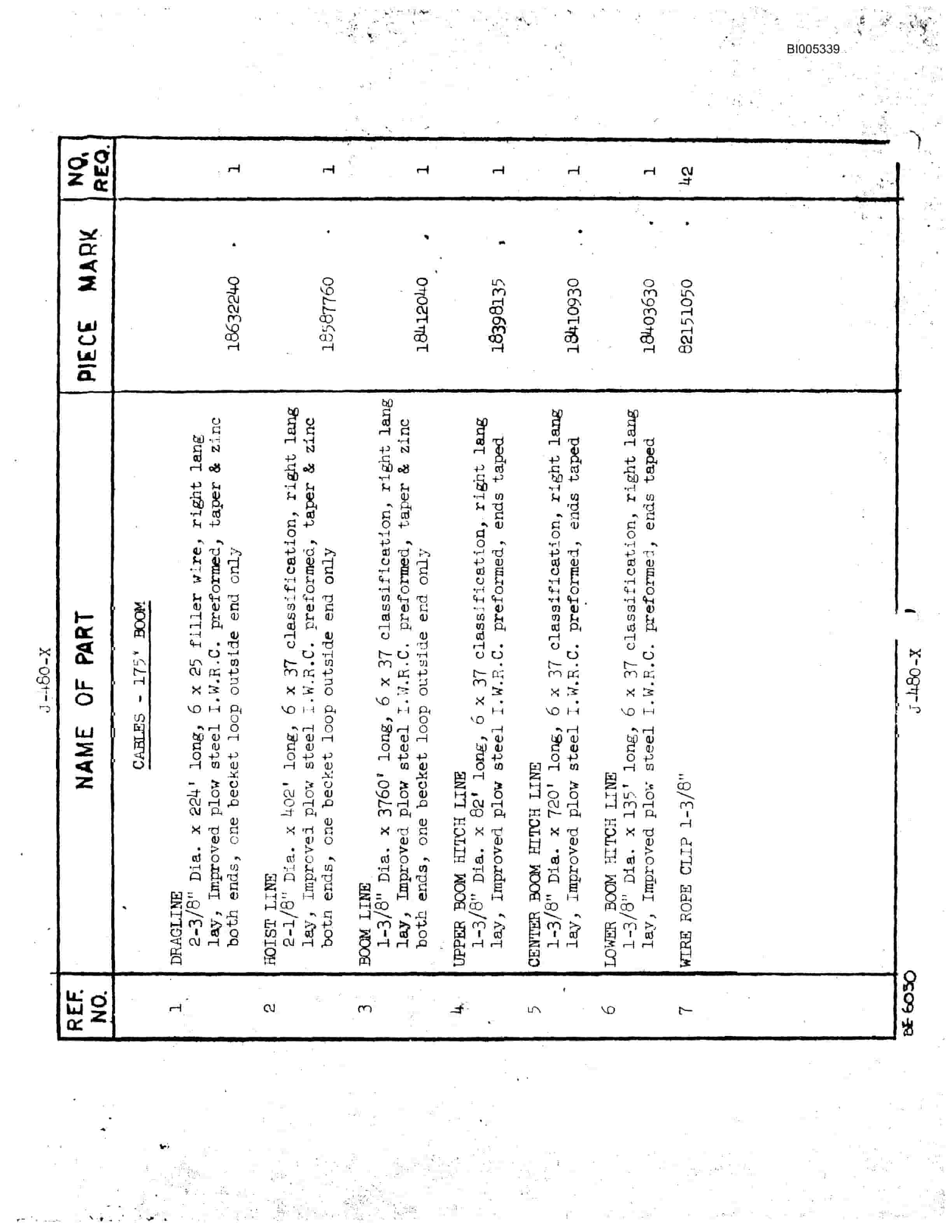 Bucyrus 480W Parts Catalog BI005339-5