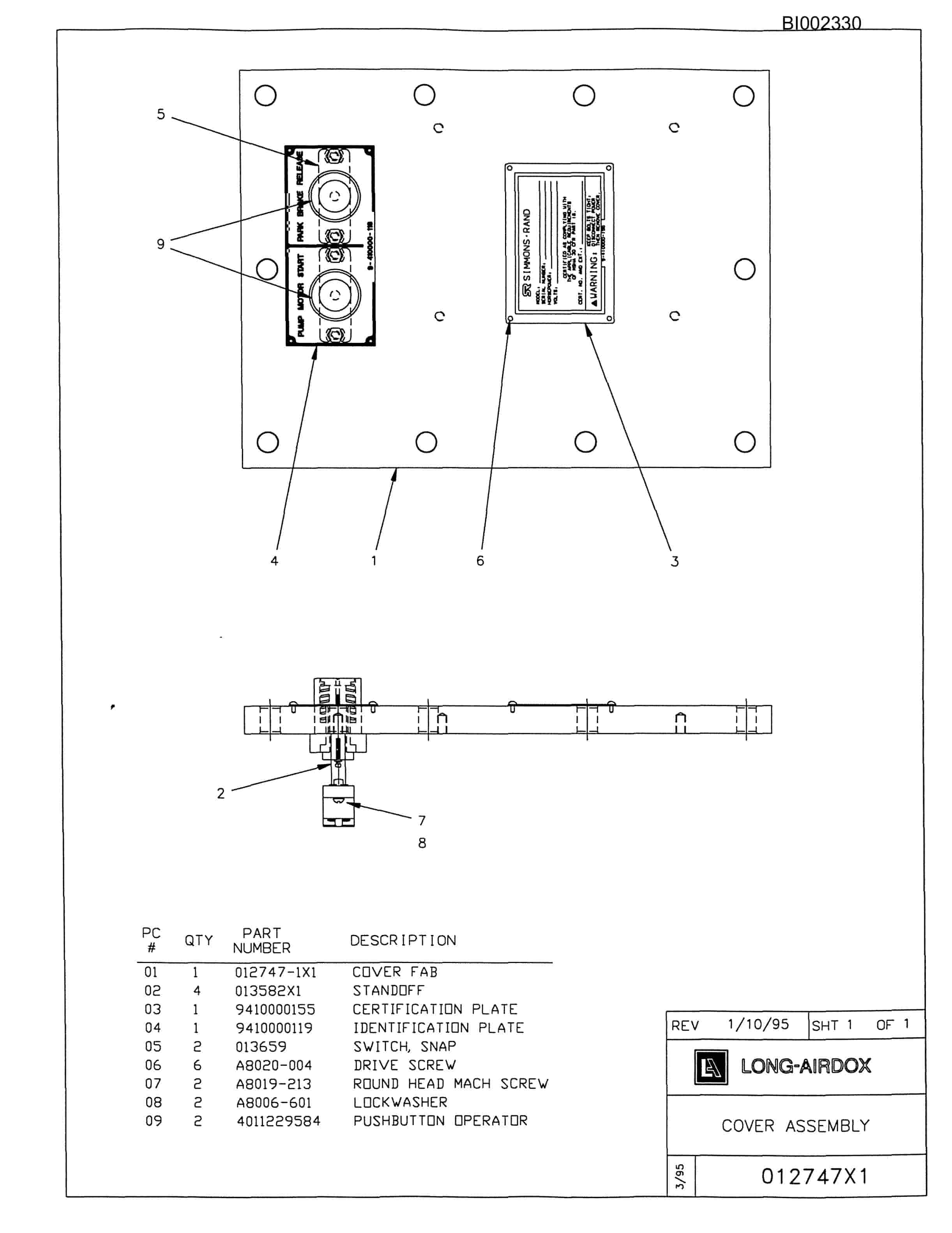 Bucyrus 482 Parts Catalog BI002330-2