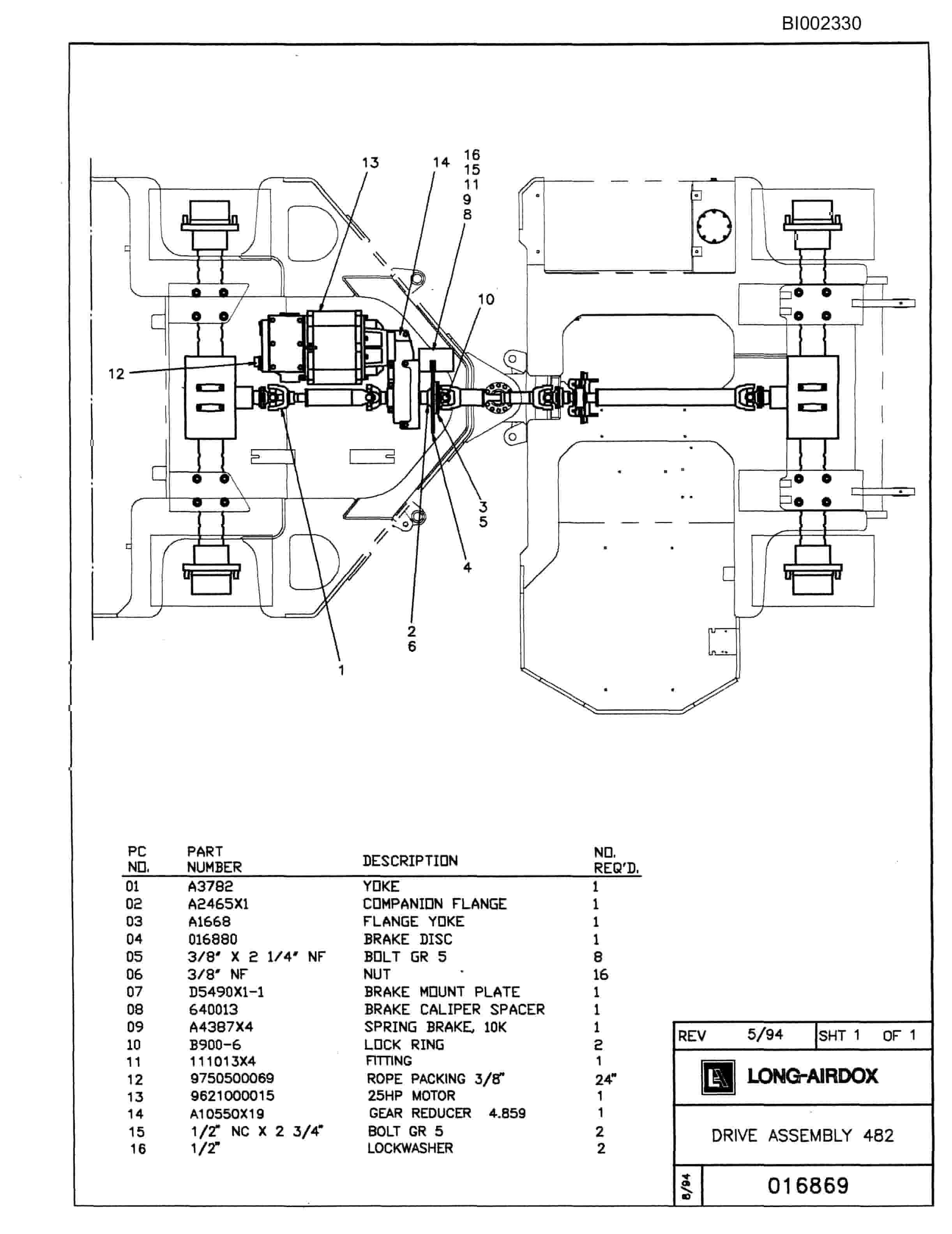 Bucyrus 482 Parts Catalog BI002330-3