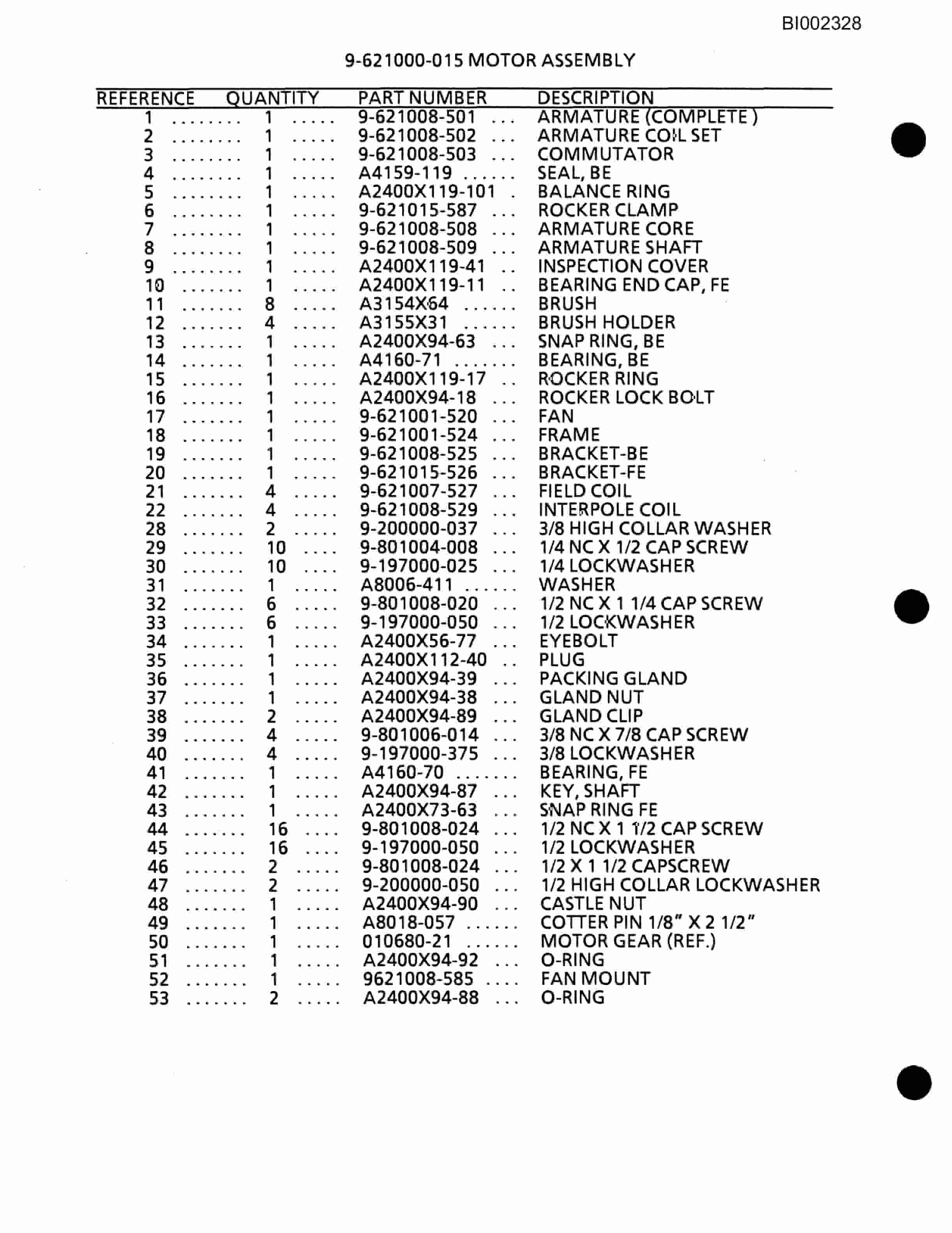 Bucyrus 482 X 90 Parts Catalog BI002328-3
