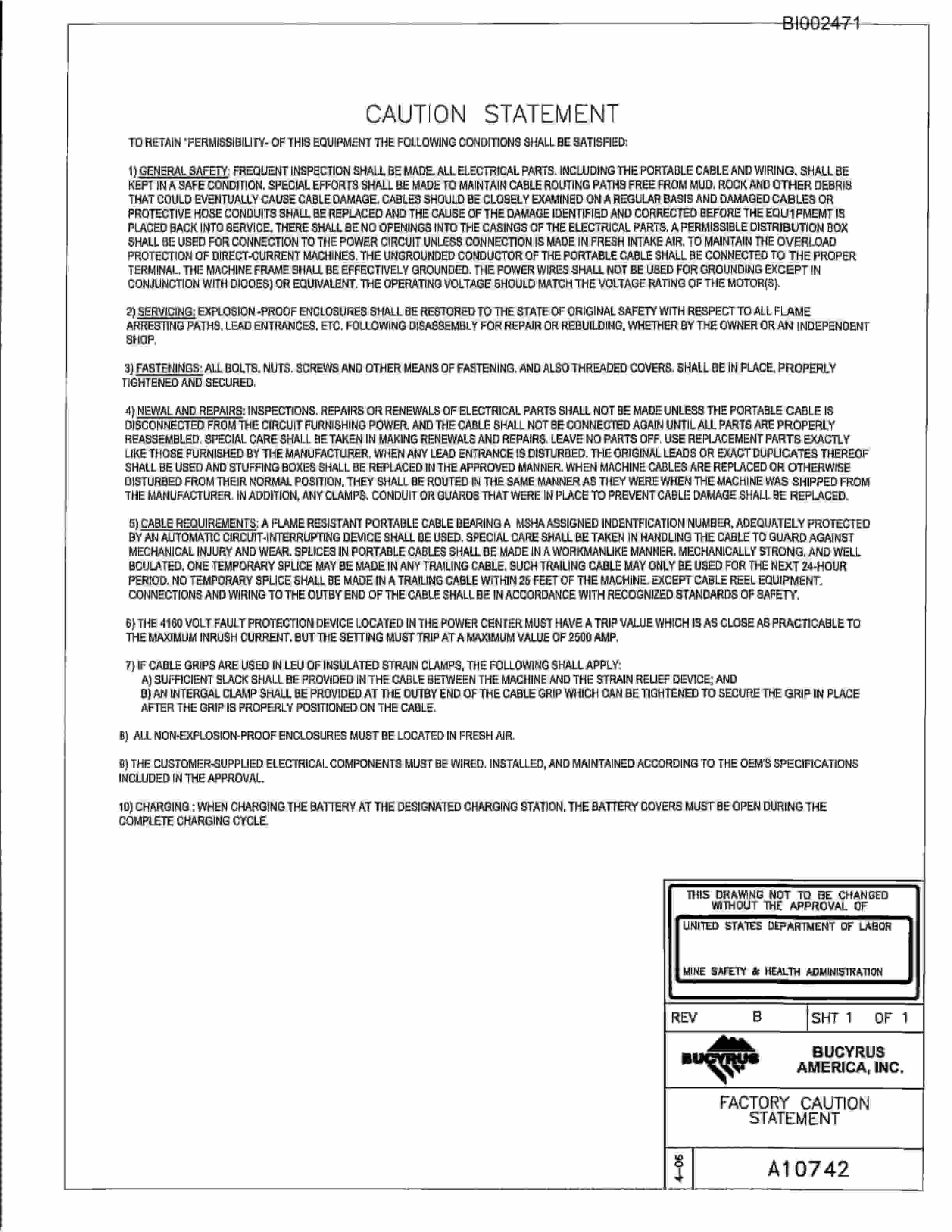 Bucyrus 488-6-DC Parts Catalog BI002471-2