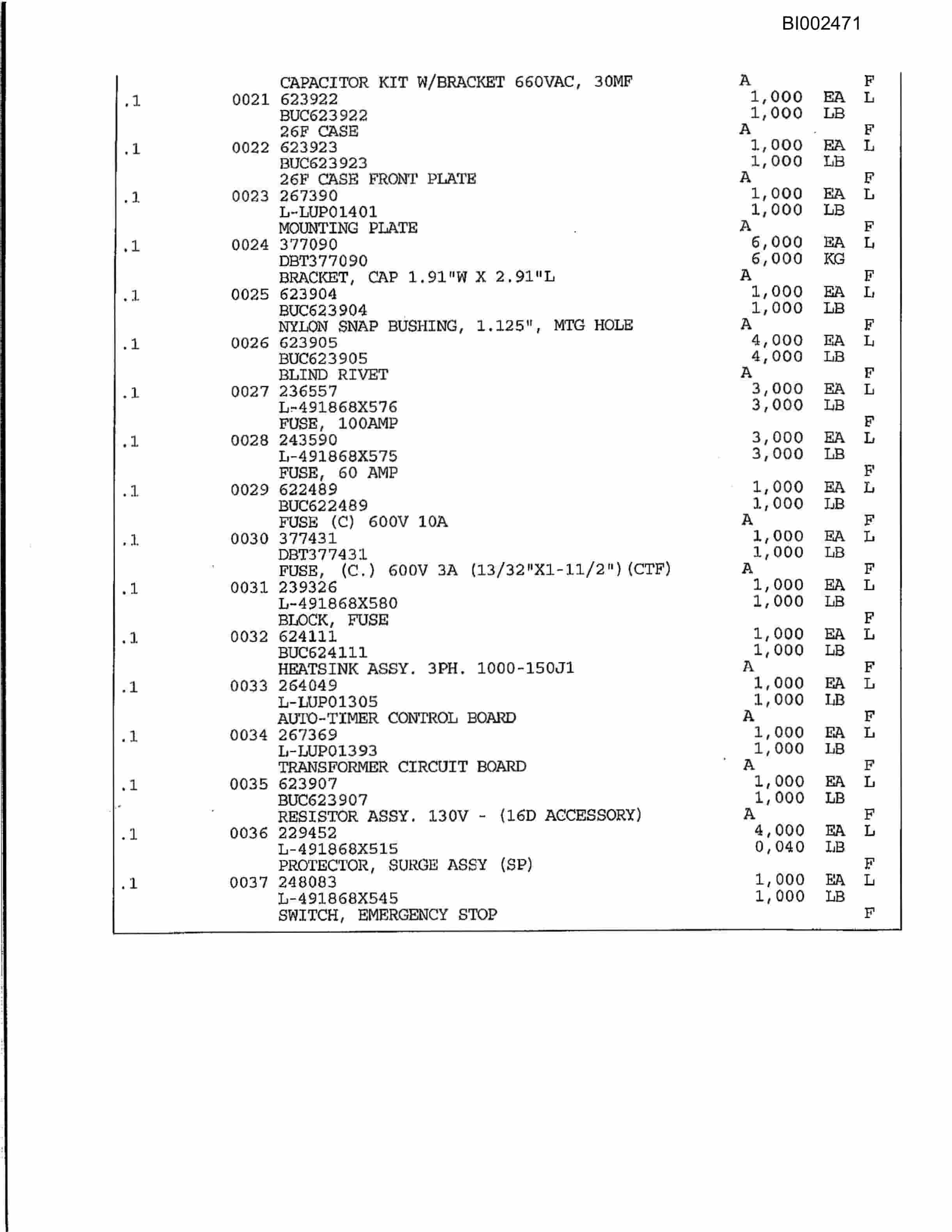 Bucyrus 488-6-DC Parts Catalog BI002471-3