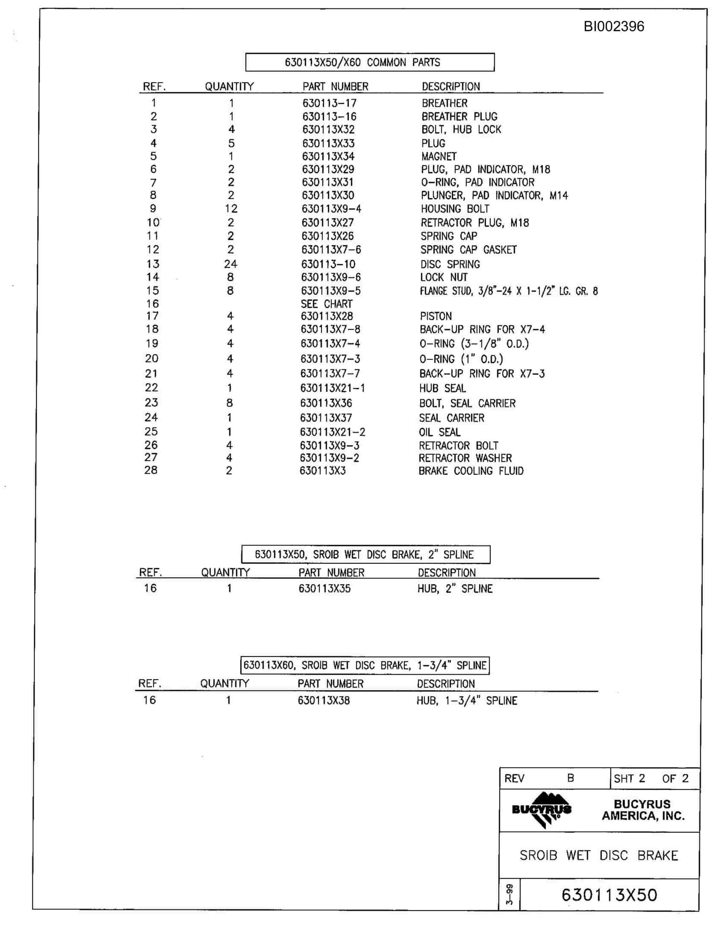 Bucyrus 488-6 Parts Catalog BI002396-3