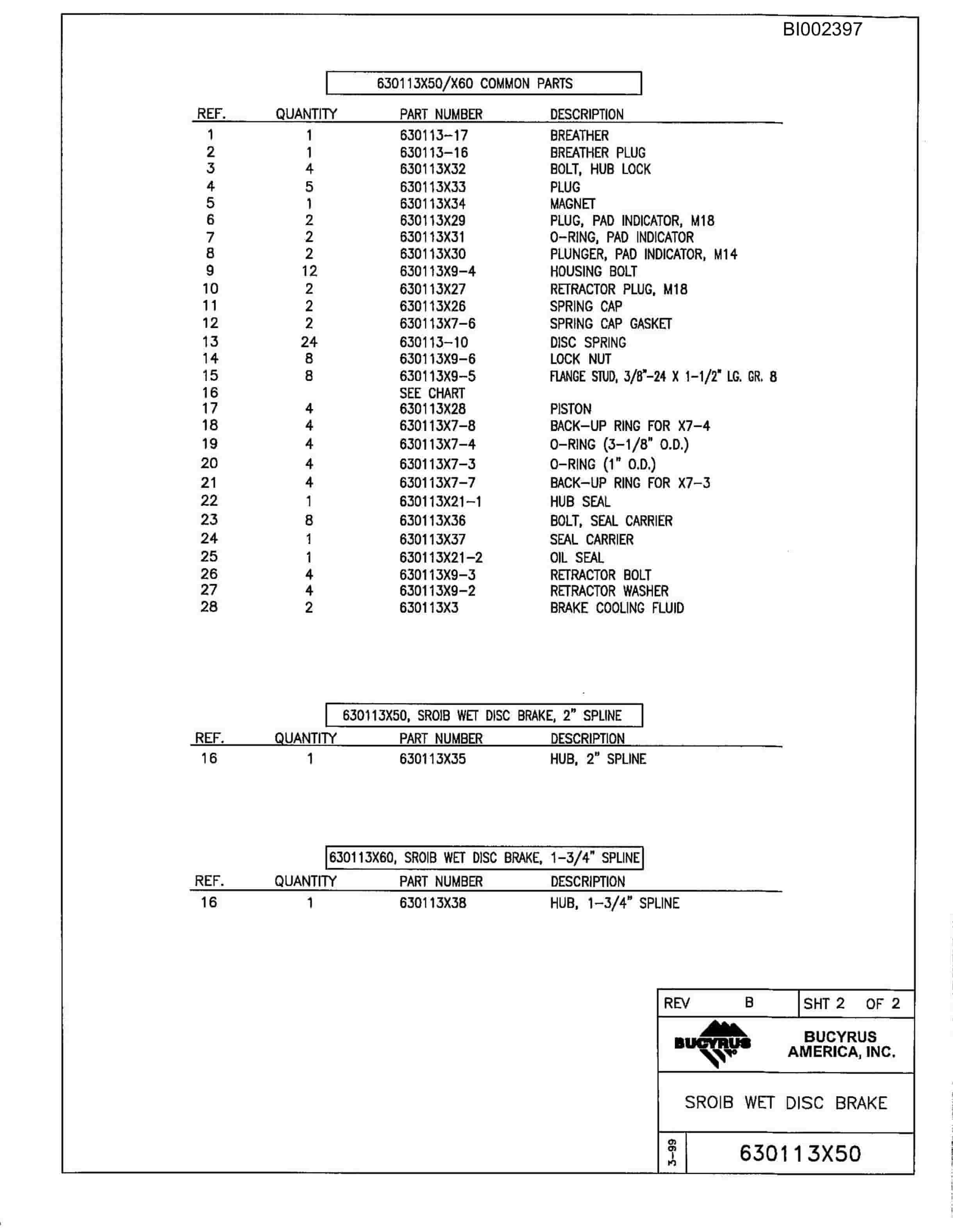 Bucyrus 488-6 Parts Catalog BI002397-3