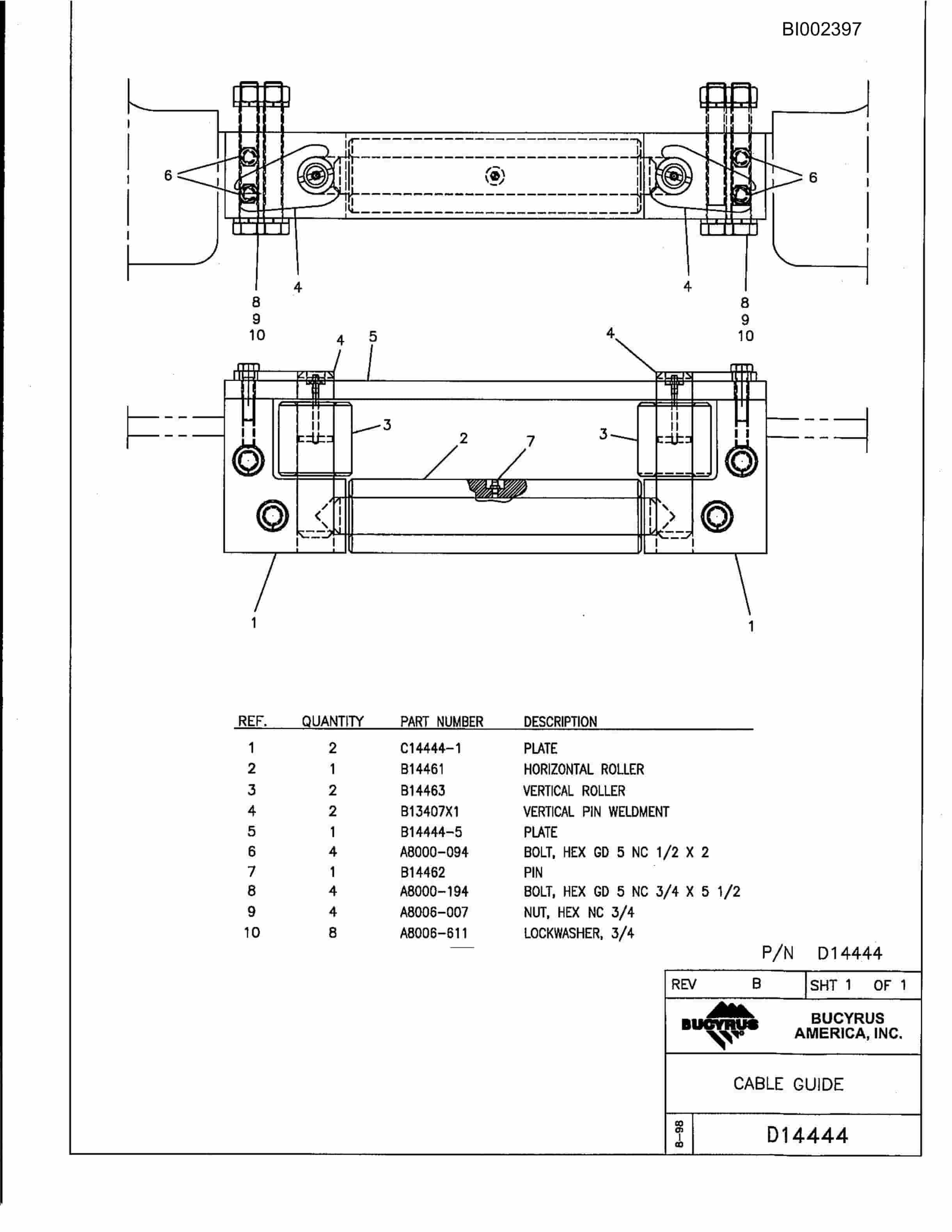 Bucyrus 488-6 Parts Catalog BI002397-4