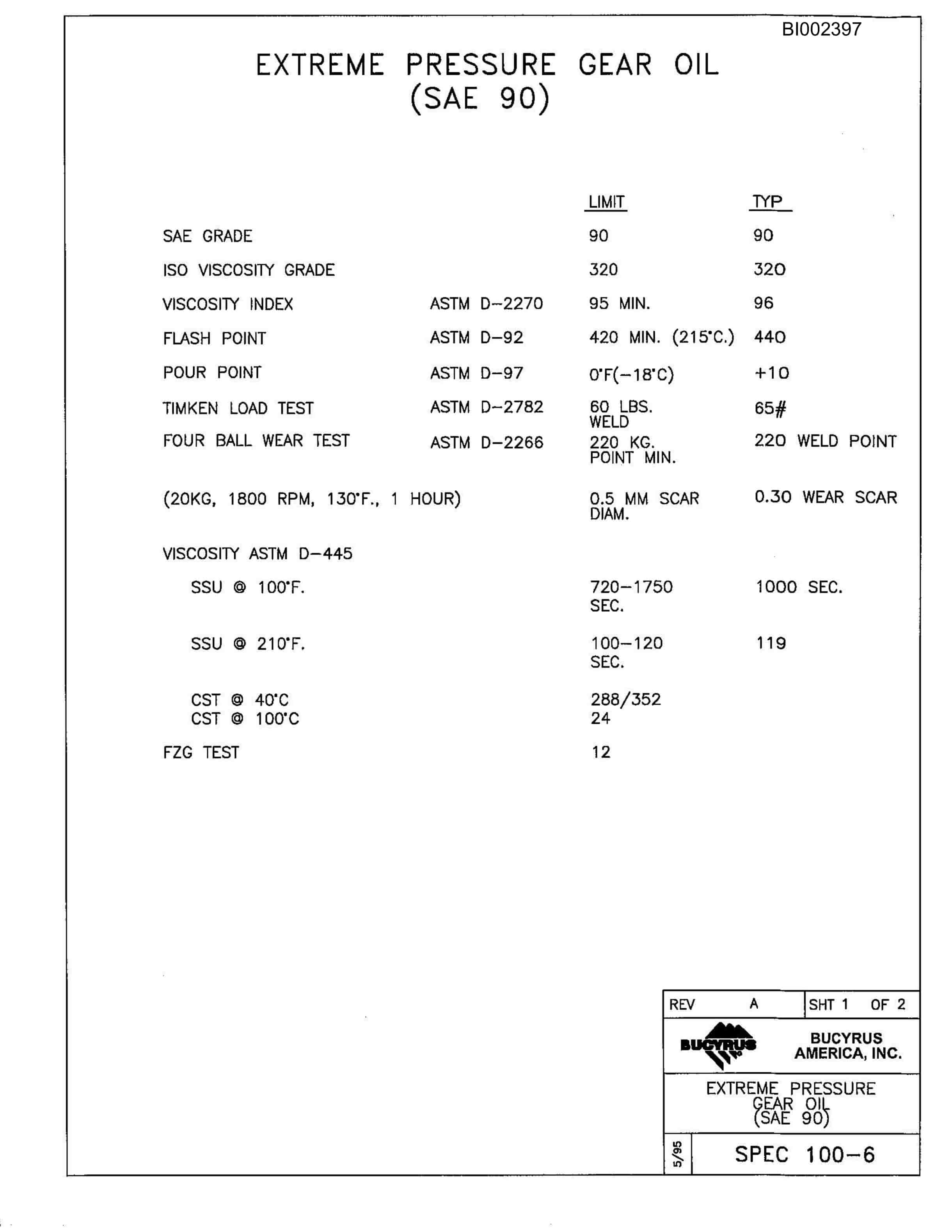 Bucyrus 488-6 Parts Catalog BI002397-5