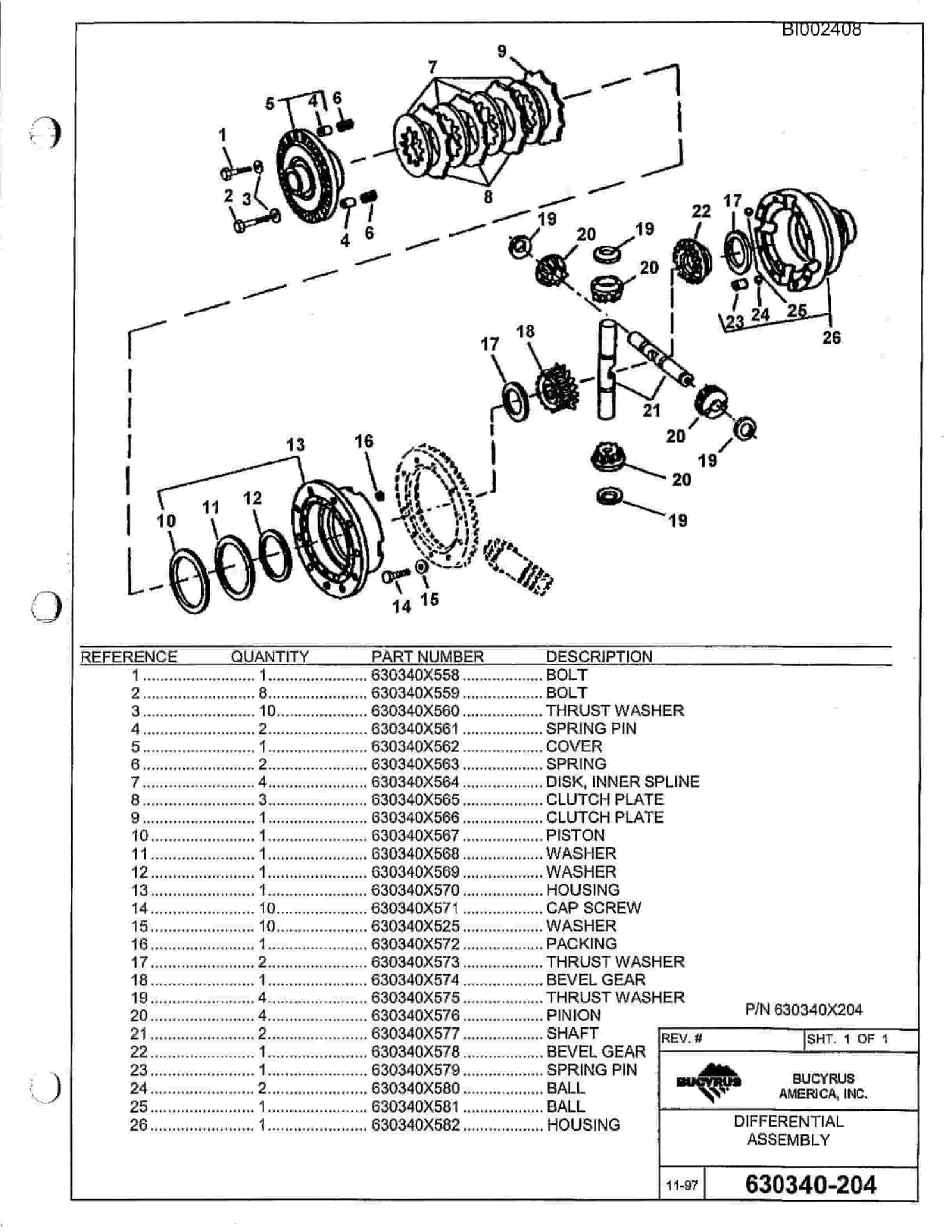 Bucyrus 488-6 Parts Catalog BI002408-3