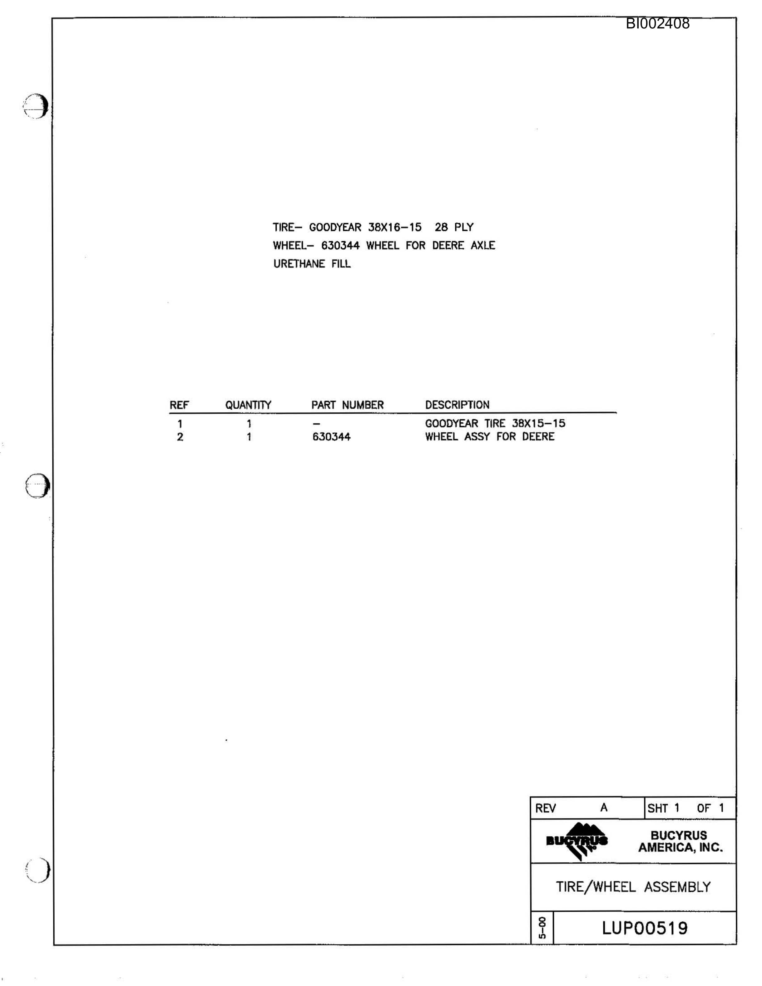 Bucyrus 488-6 Parts Catalog BI002408-4