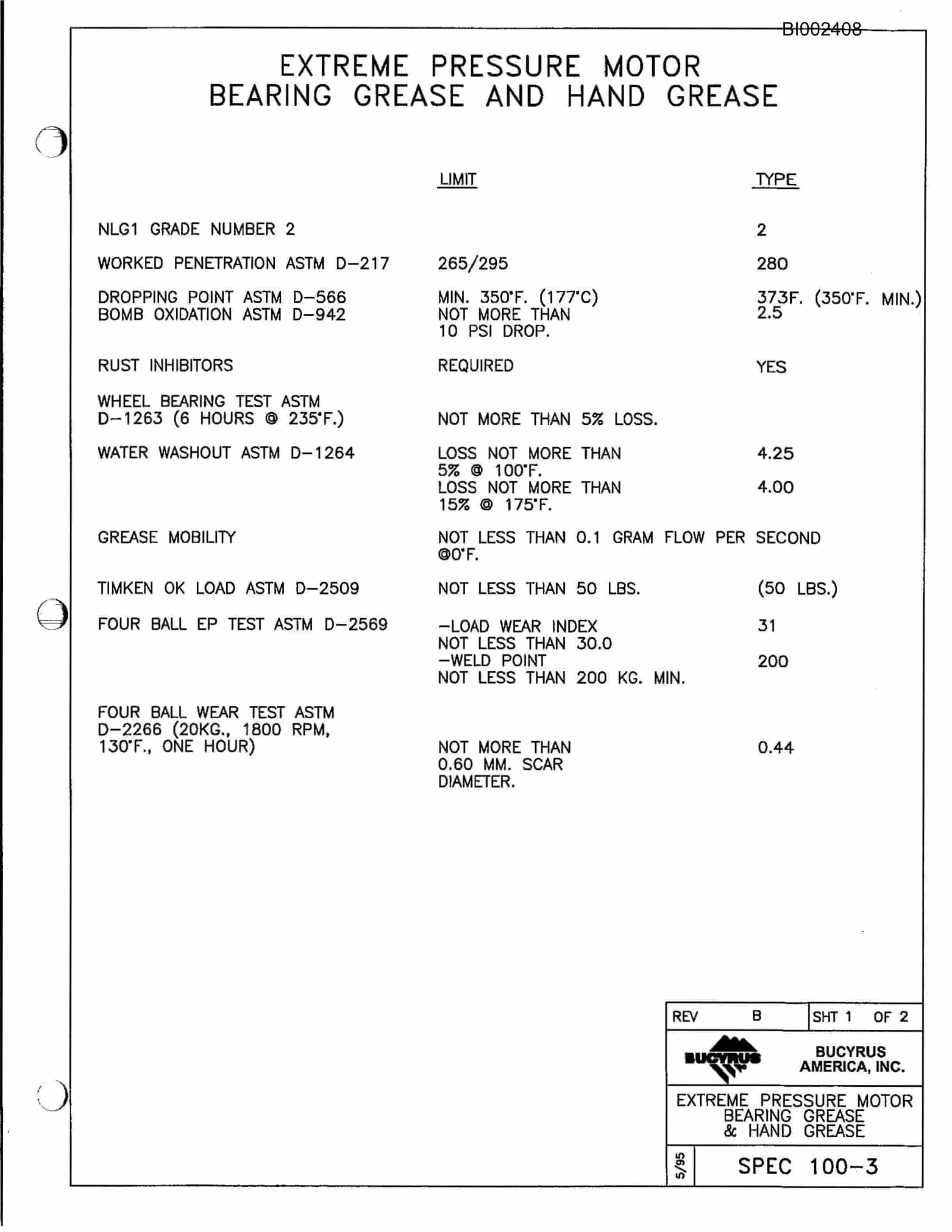 Bucyrus 488-6 Parts Catalog BI002408-5