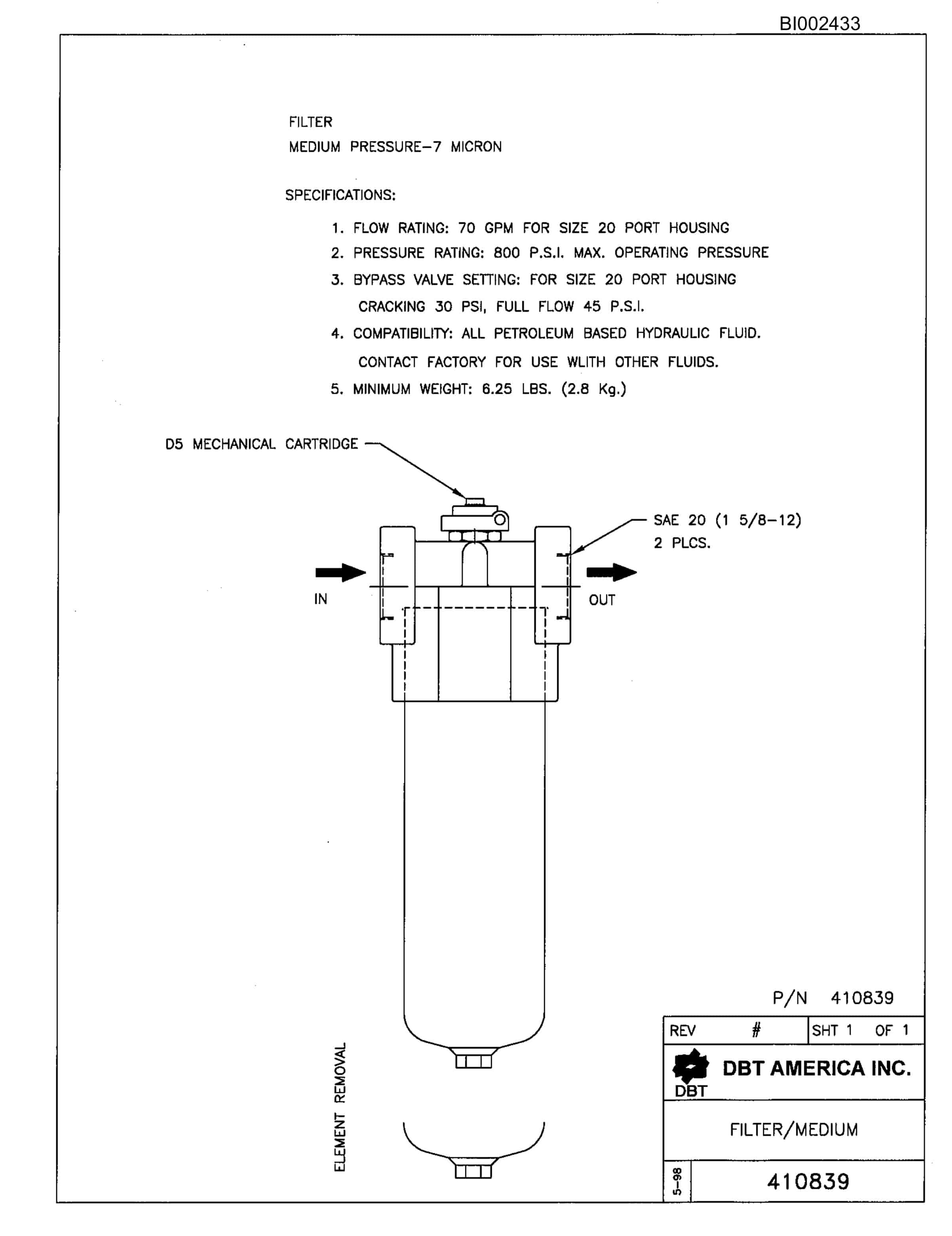 Bucyrus 488-6LA Parts Catalog BI002433-5
