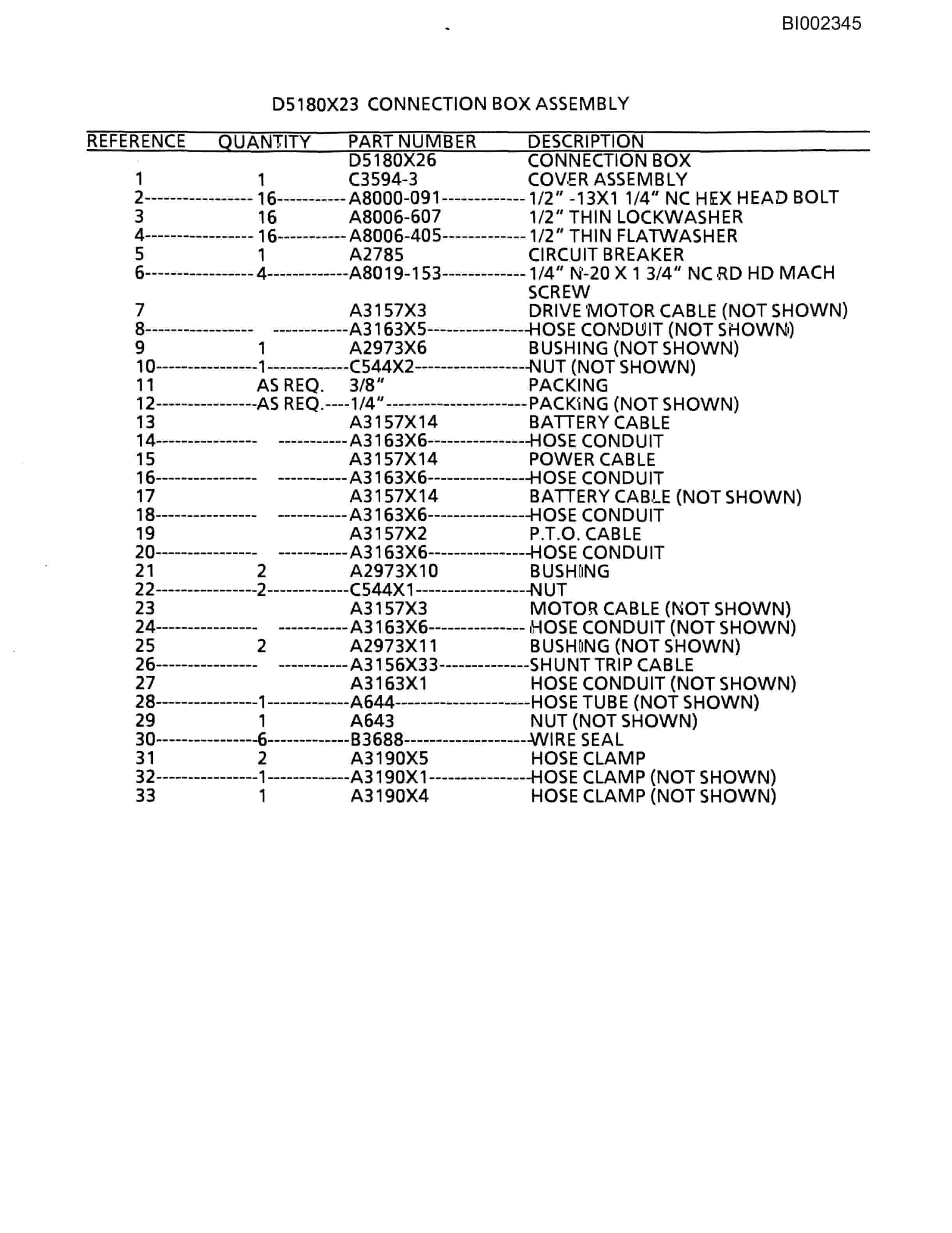 Bucyrus 488 Parts Catalog BI002345-2