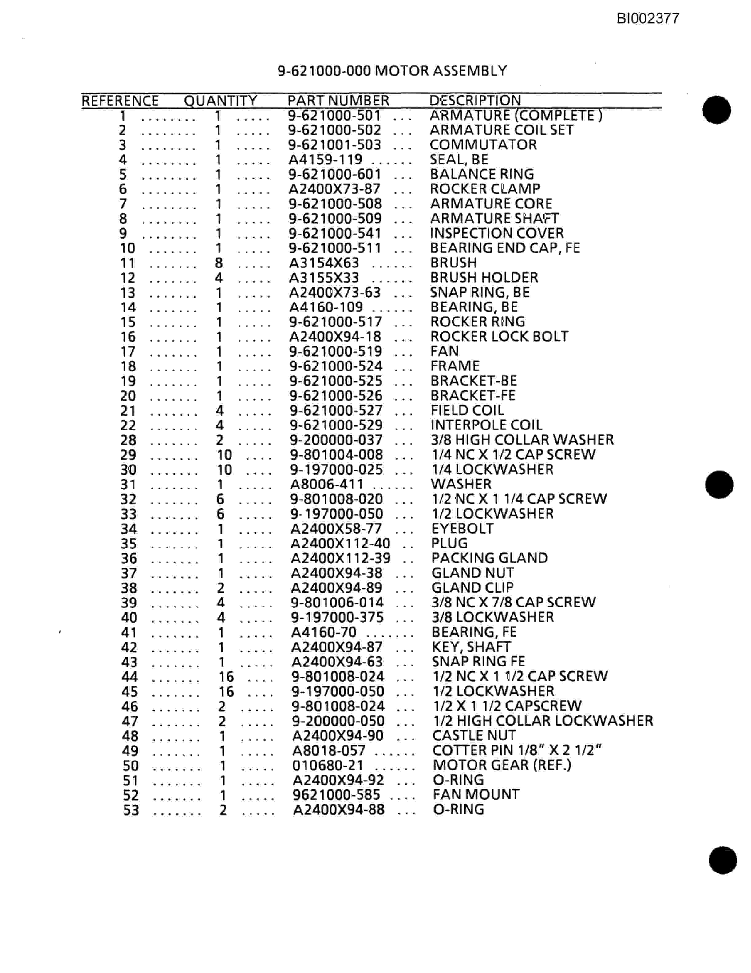 Bucyrus 488 Parts Catalog BI002377-3