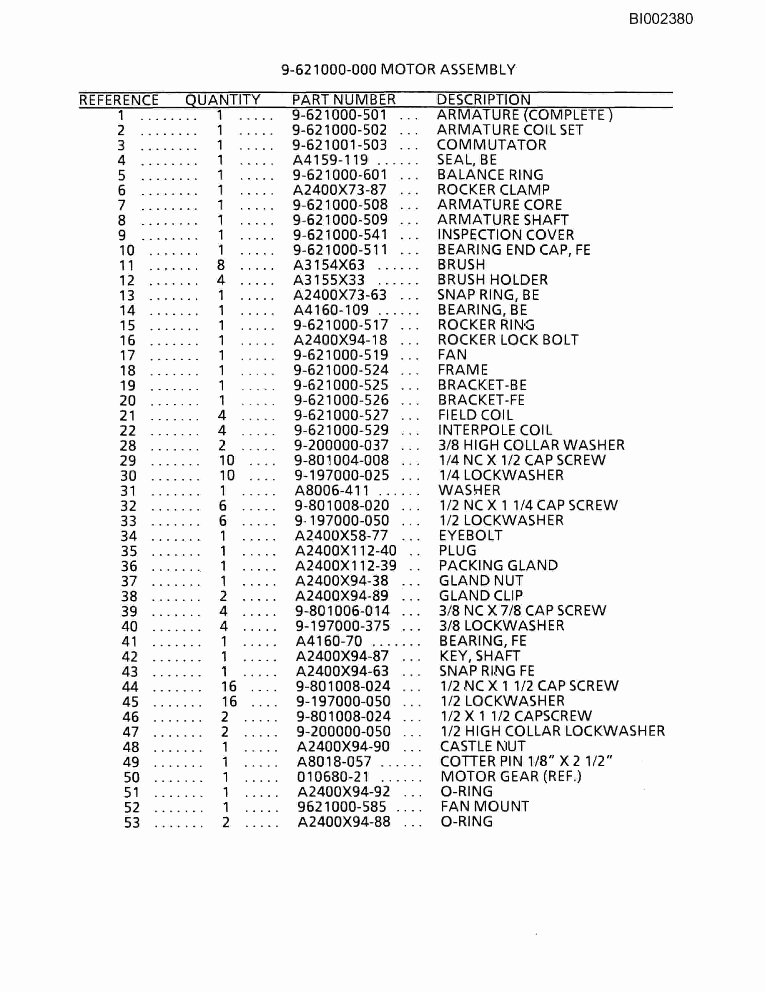 Bucyrus 488 Parts Catalog BI002380-3