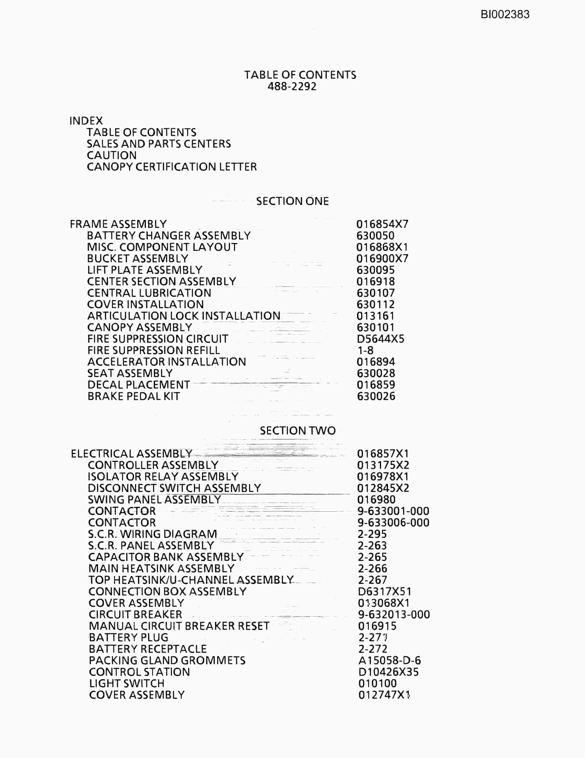 Bucyrus 488 Parts Catalog BI002383-5