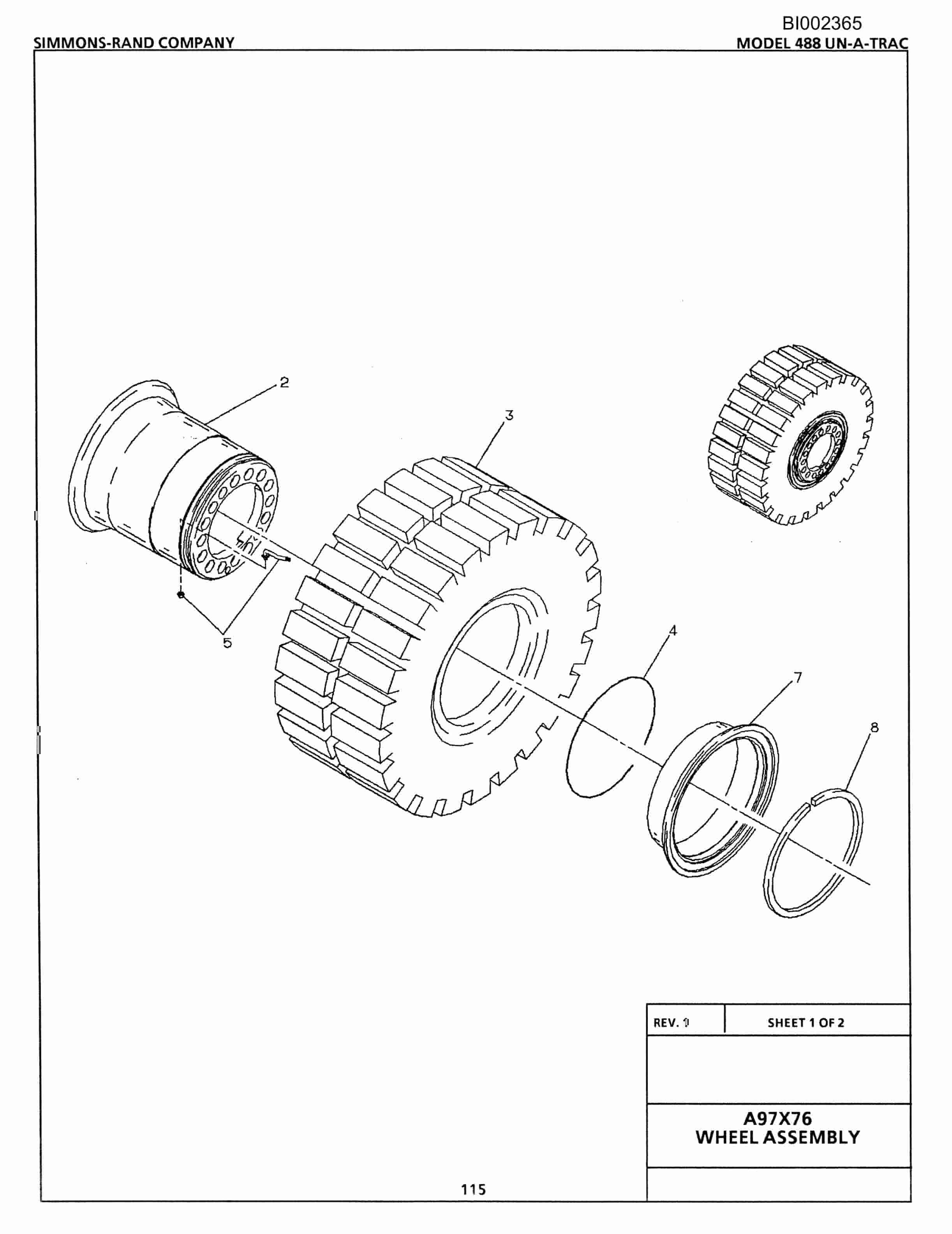 Bucyrus 488 X 90-2200 Parts Catalog BI002365-5