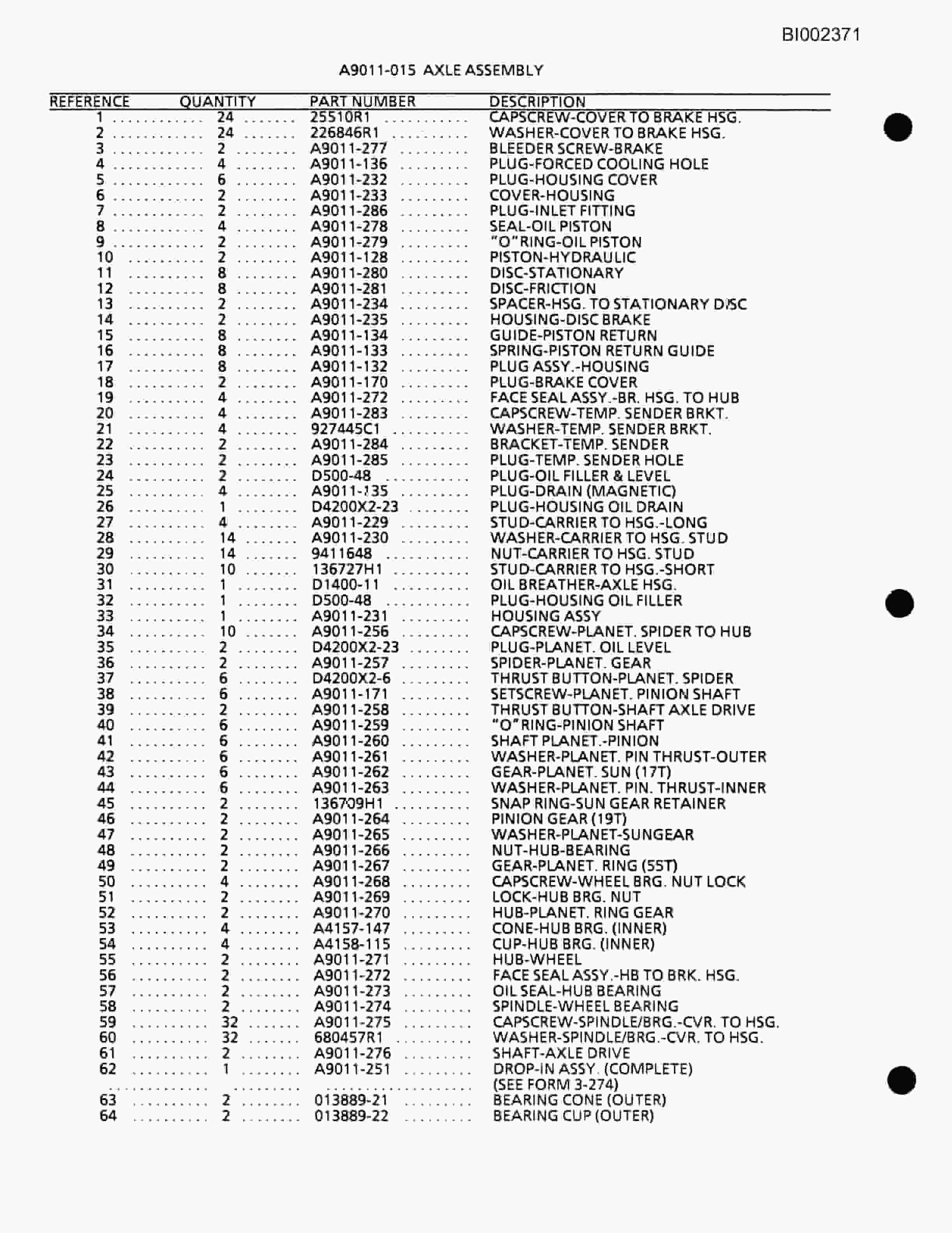 Bucyrus 488 X 90 Parts Catalog BI002371-4