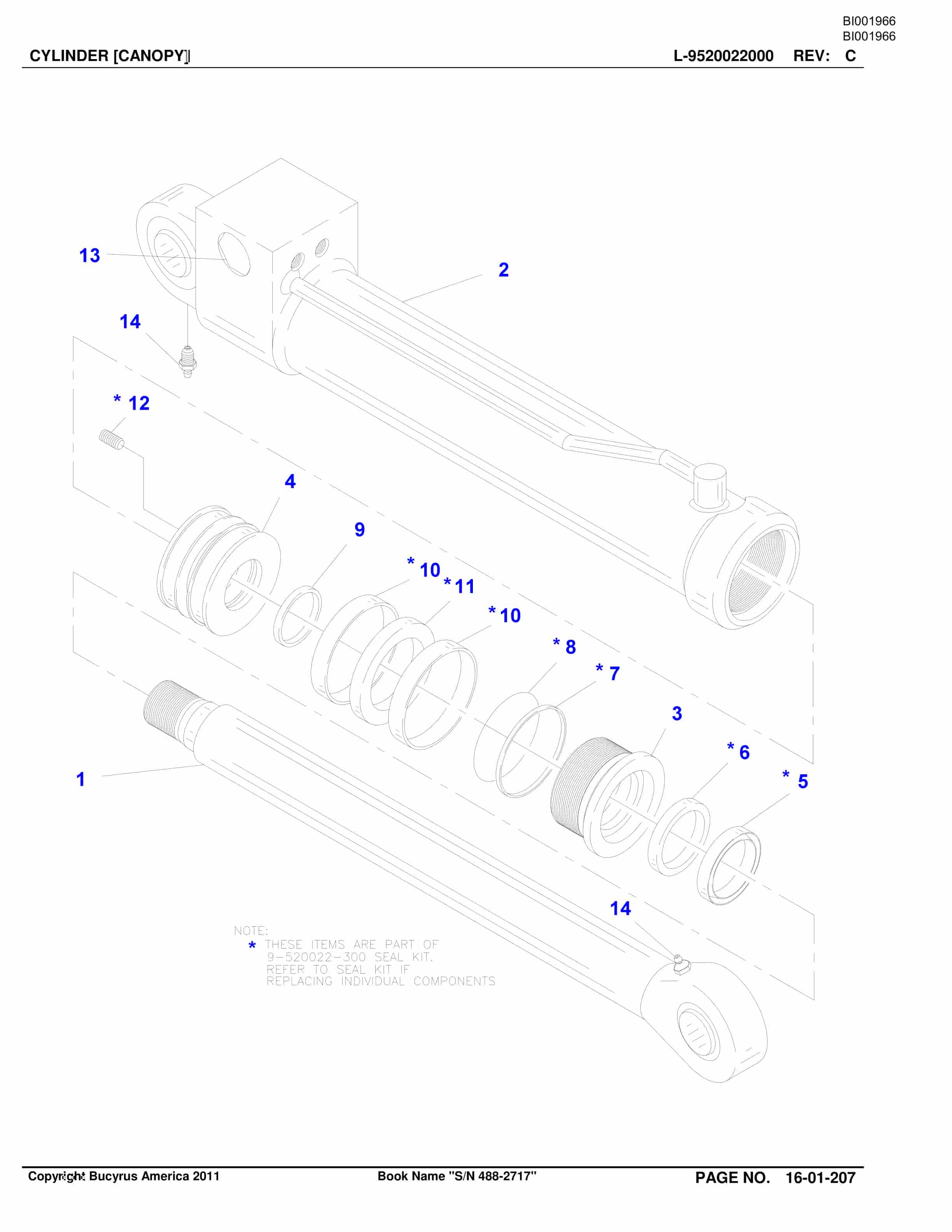 Bucyrus 488D UN-A-TRAC Parts Catalog BI001966-3