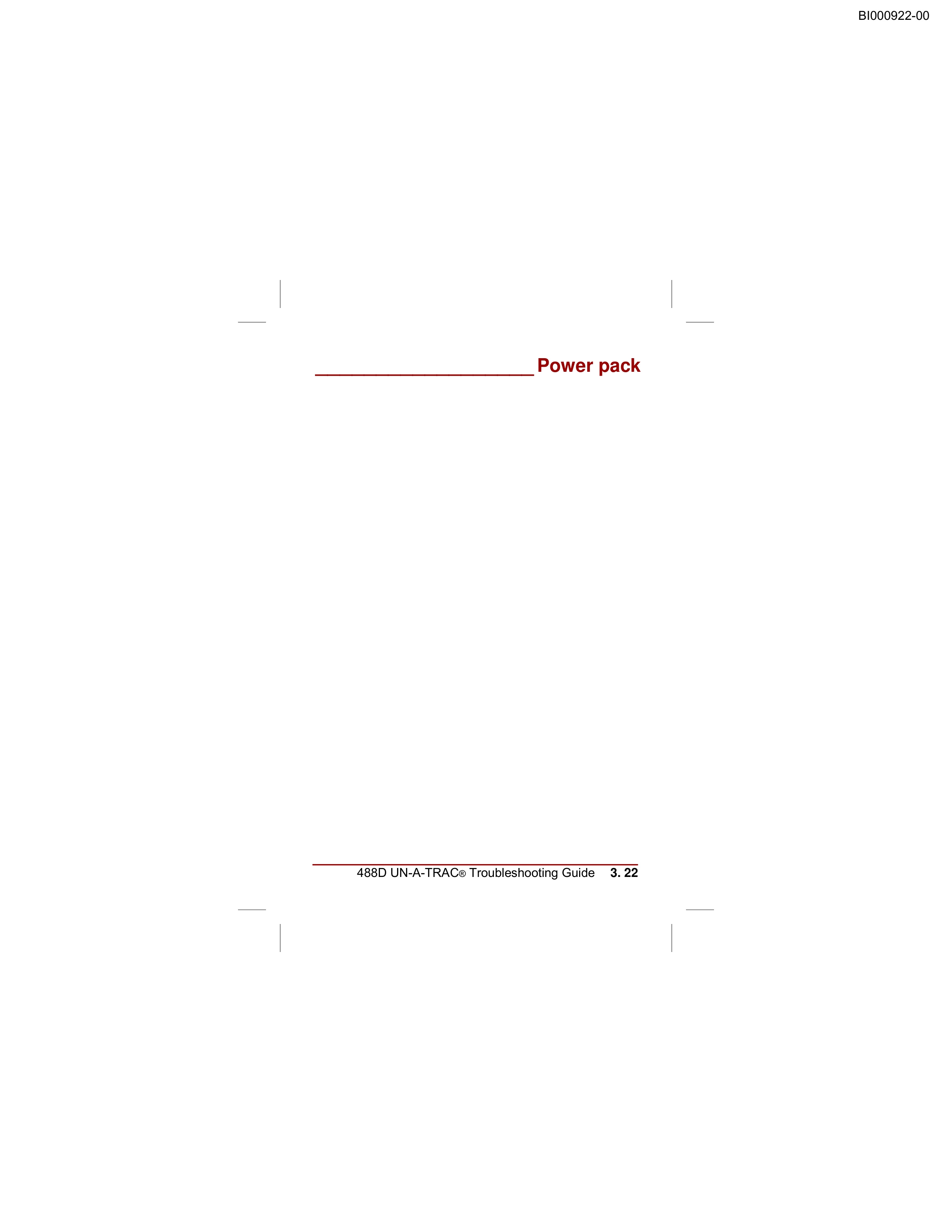 Bucyrus 488D UN-A-TRAC Troubleshooting Guide BI000922-3