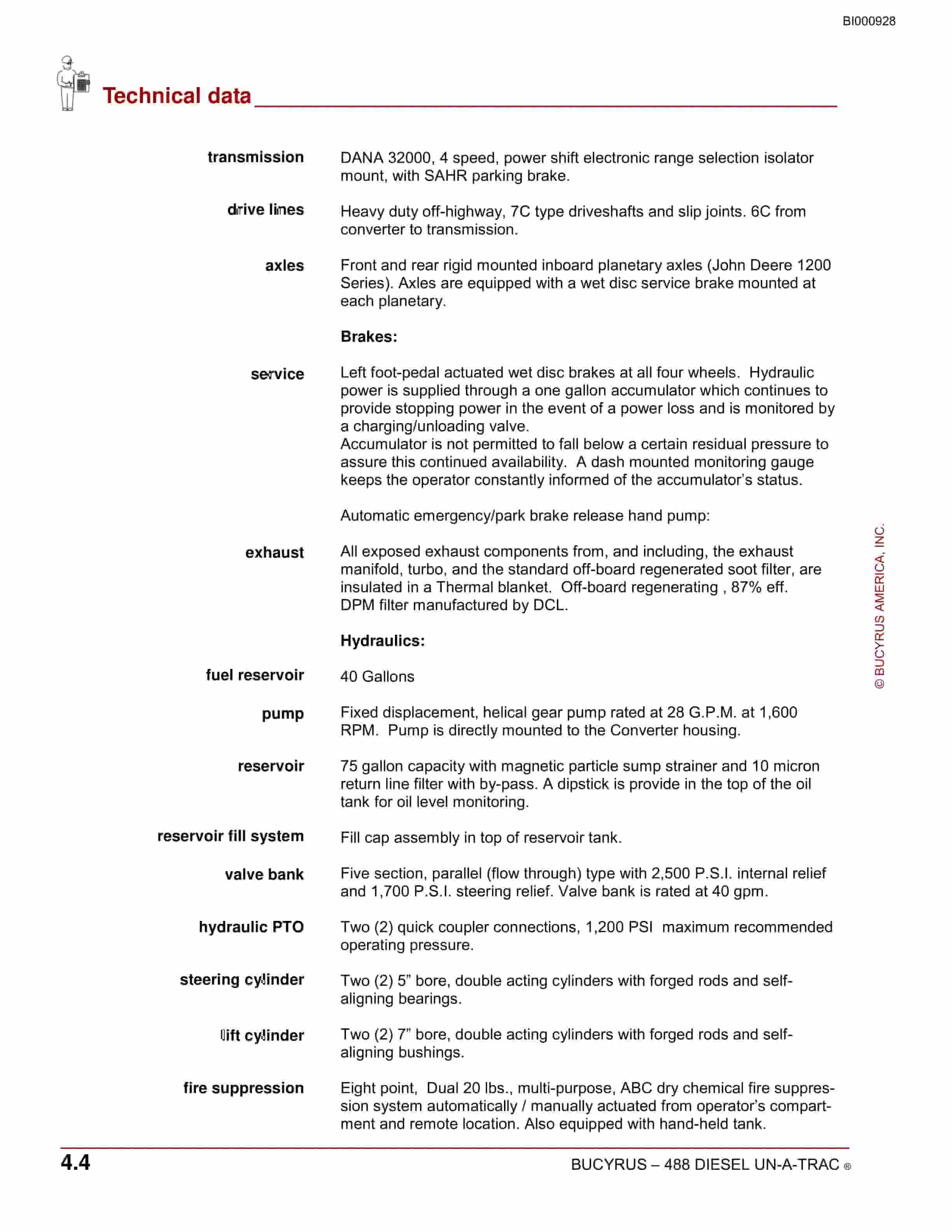 Bucyrus 488D UN-A-TRAC Troubleshooting Guide BI000928-5