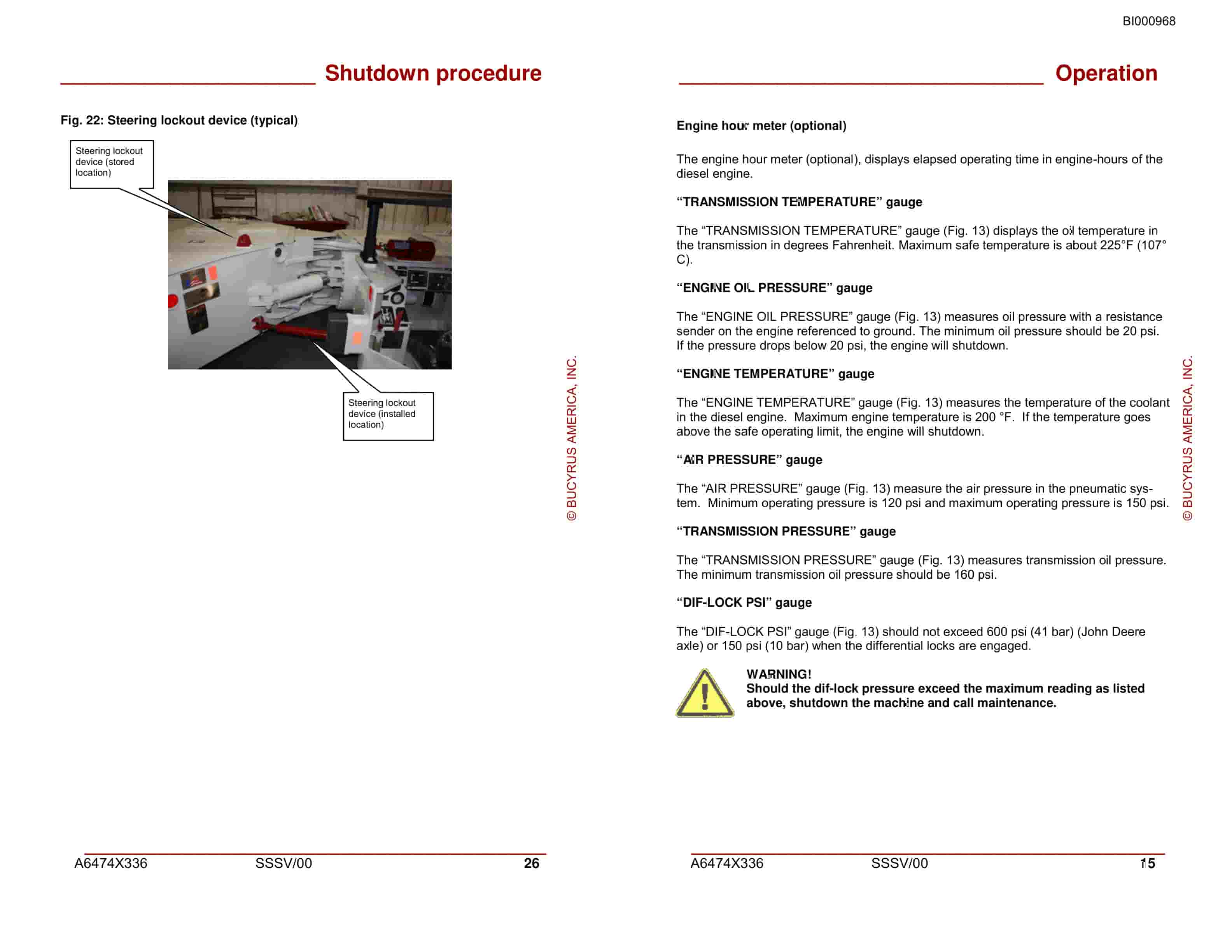 Bucyrus 488D-XP UN-A-TRAC General Start-up And Operating Instructions BI000968-5