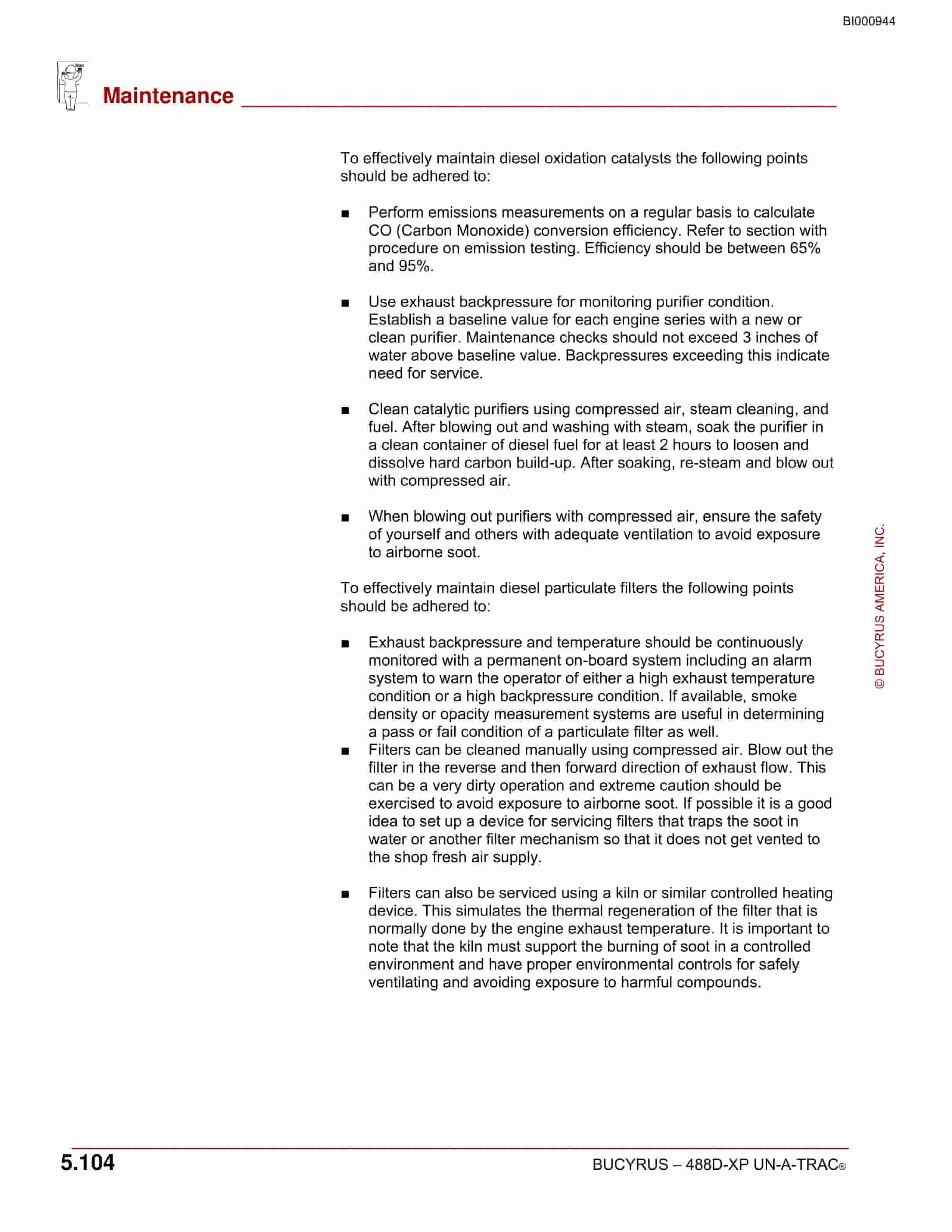 Bucyrus 488D-XP UN-A-TRAC Operation And Maintenance Manual BI000944-2