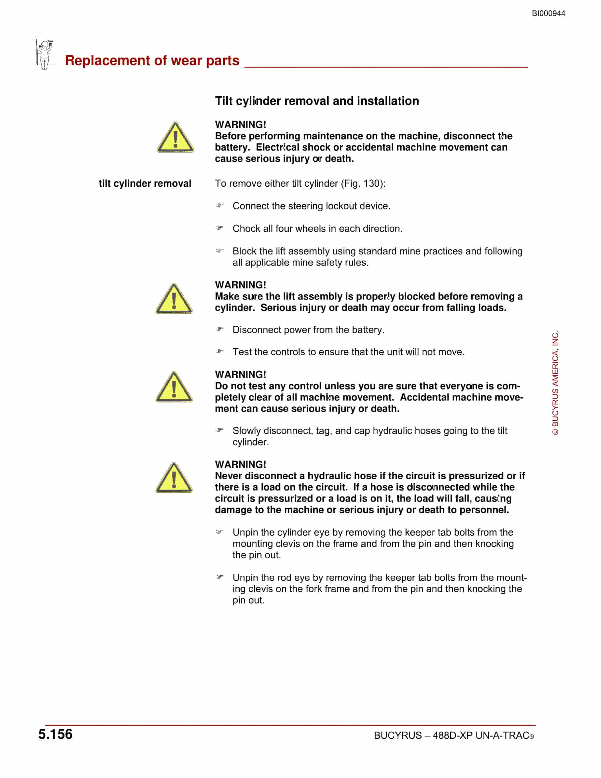 Bucyrus 488D-XP UN-A-TRAC Operation And Maintenance Manual BI000944-3
