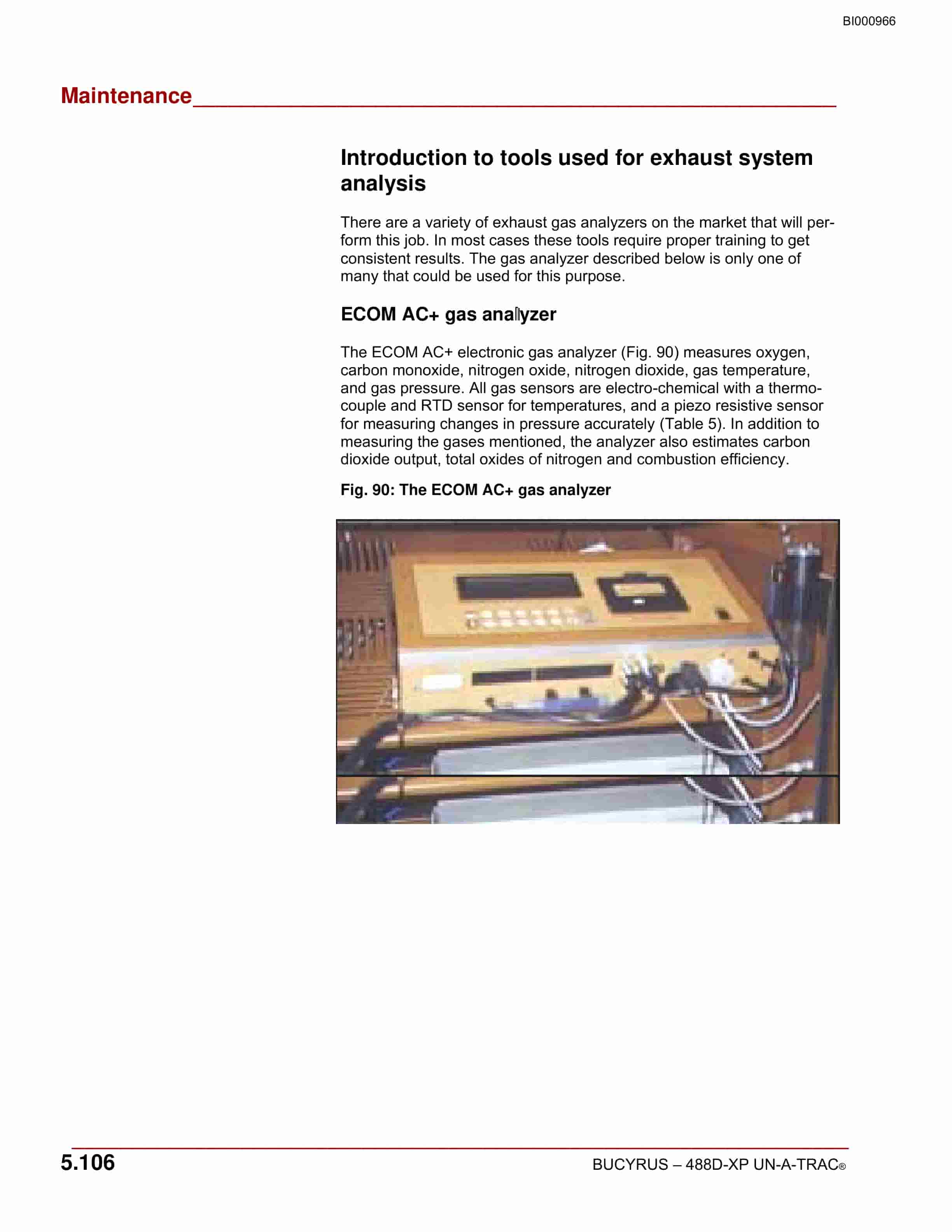 Bucyrus 488D-XP UN-A-TRAC Operation And Maintenance Manual BI000966-2
