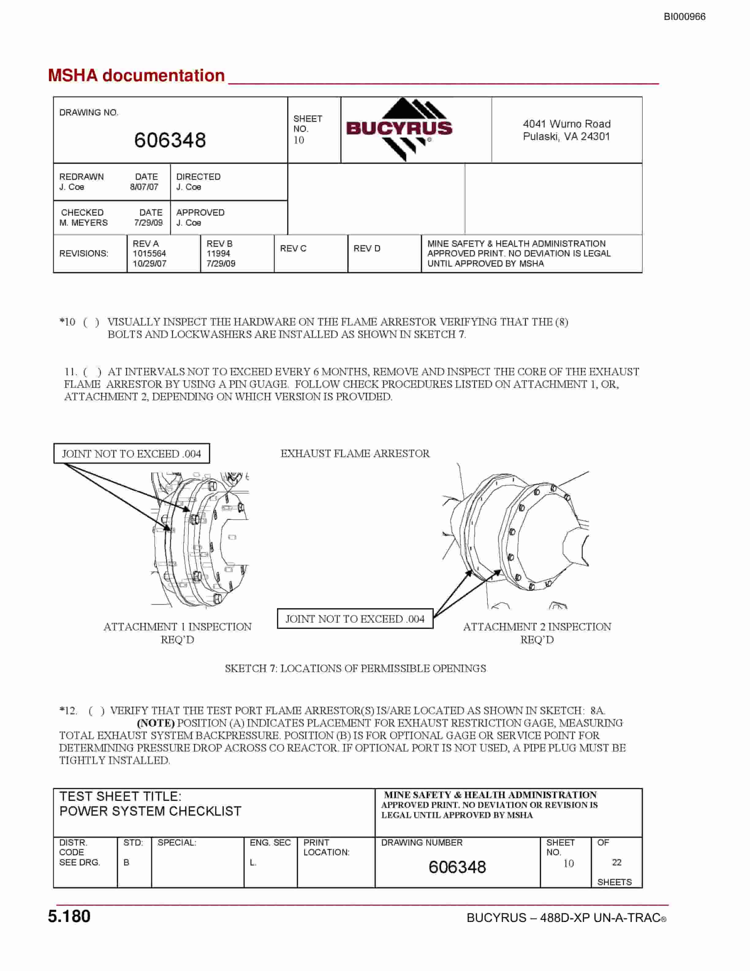 Bucyrus 488D-XP UN-A-TRAC Operation And Maintenance Manual BI000966-4