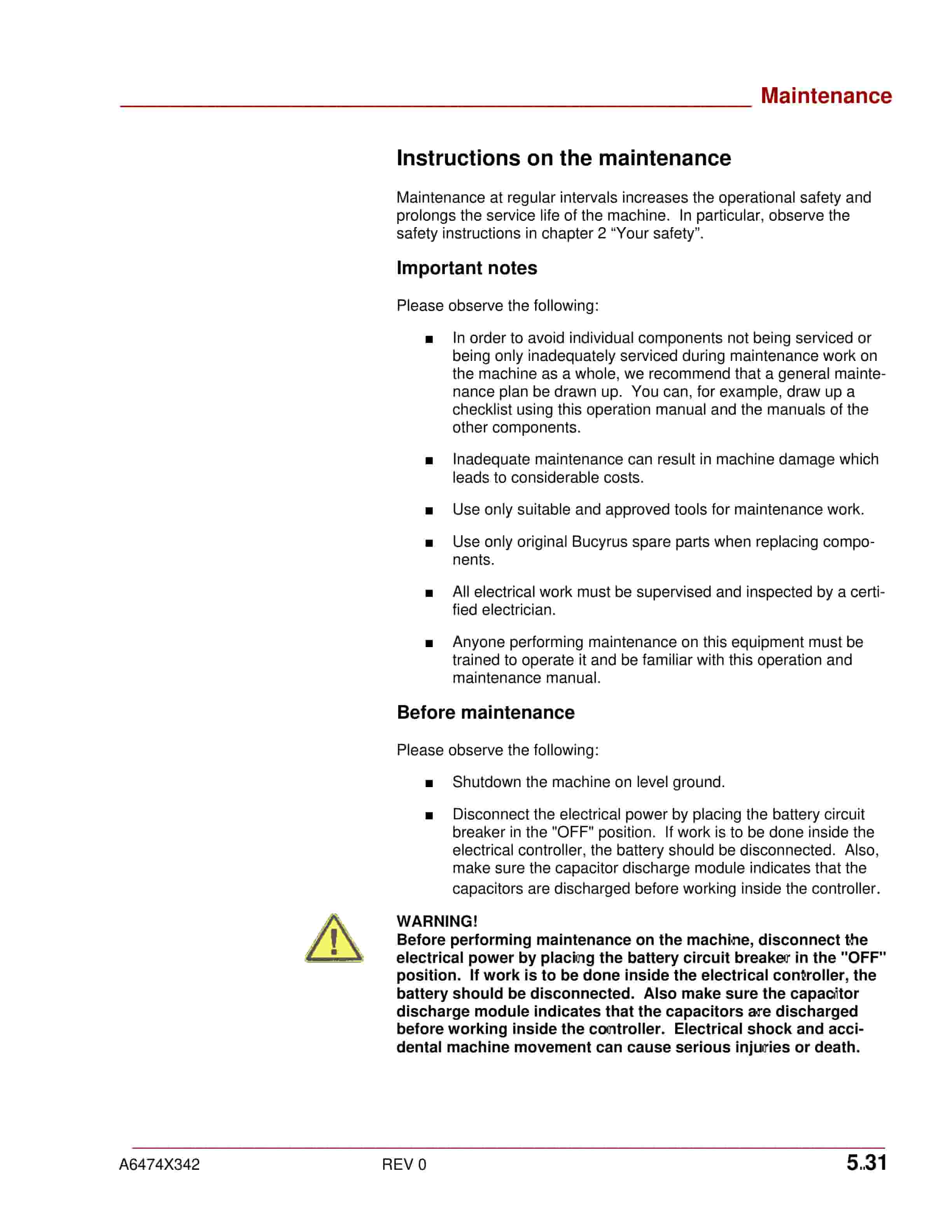 Bucyrus 488L AC IECEX And ATEX UN-A-TRAC Operation And Maintenance Manual A6474X342 2 Bucyrus 488L AC IECEX And ATEX UN-A-TRAC Operation And Maintenance Manual A6474X342 - Image 2