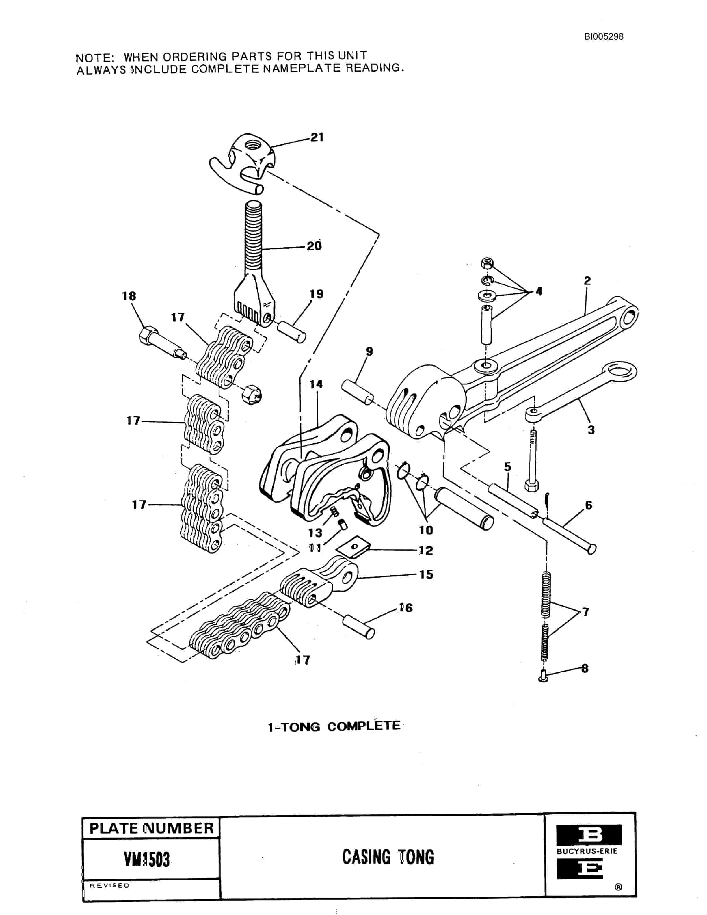 Bucyrus 49R3 Drill Parts Catalog BI005298-2