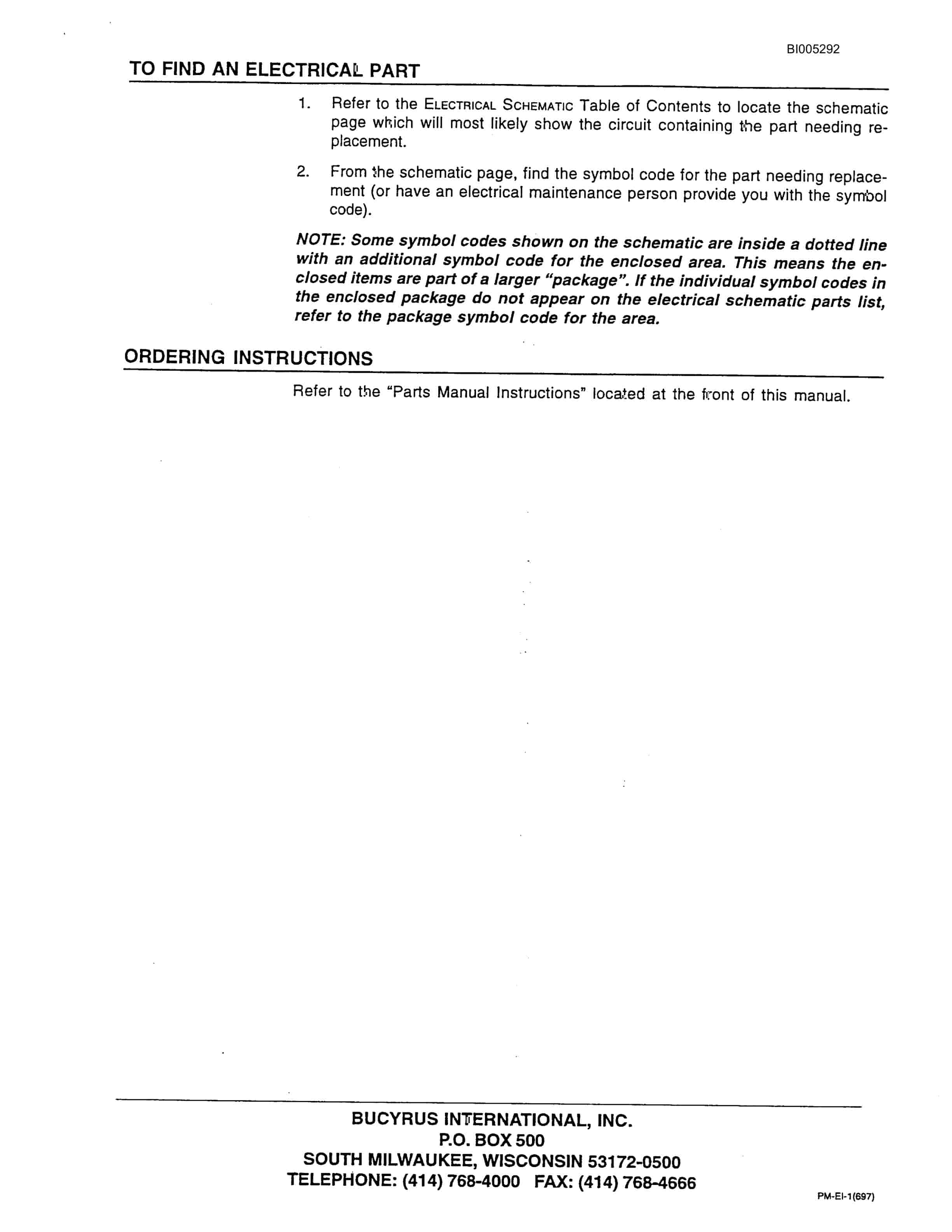 Bucyrus 49R3 Electric Blast Hole Drill Parts Catalog BI005292-5