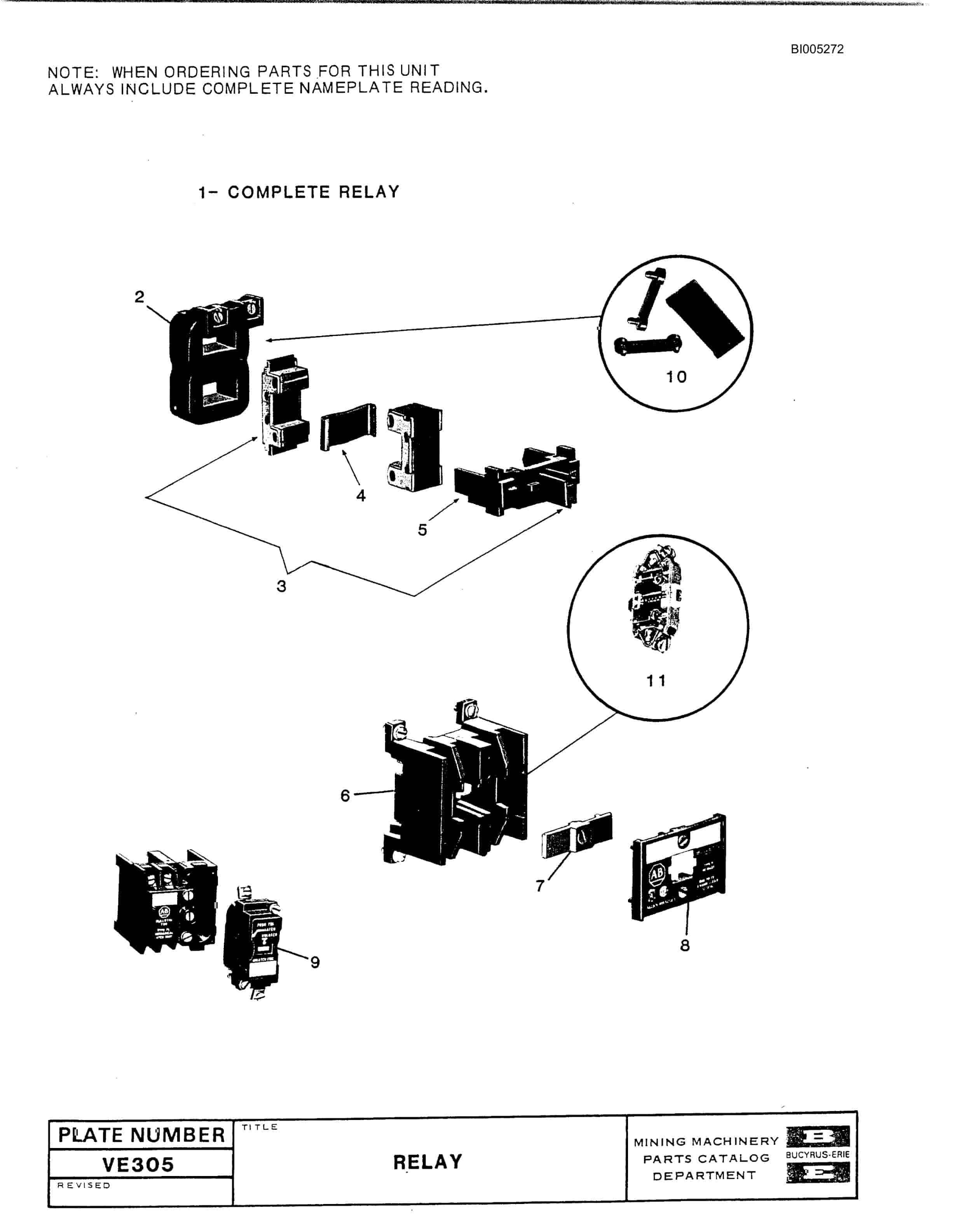 Bucyrus 49RII Blast Hole Drill Parts Catalog BI005272-5