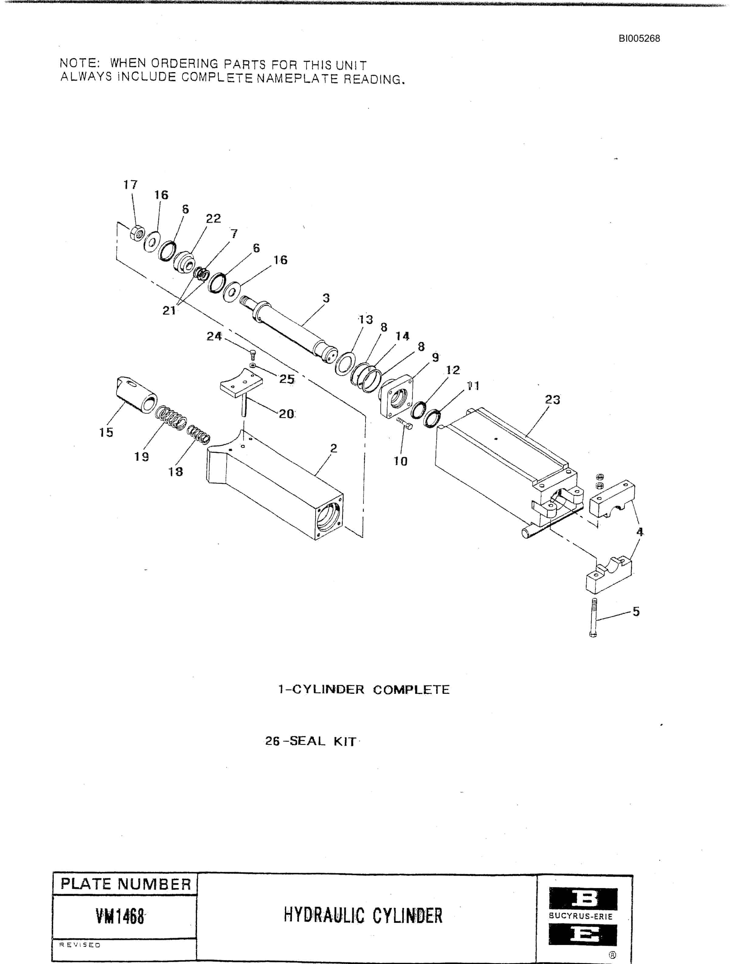Bucyrus 49RII Drill Parts Catalog BI005268-2