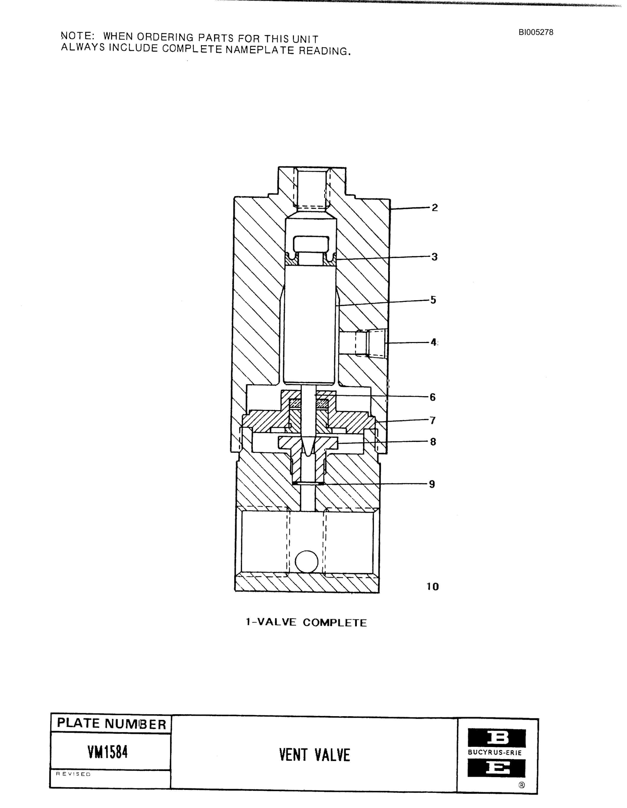 Bucyrus 49RII Drill Parts Catalog BI005278-3