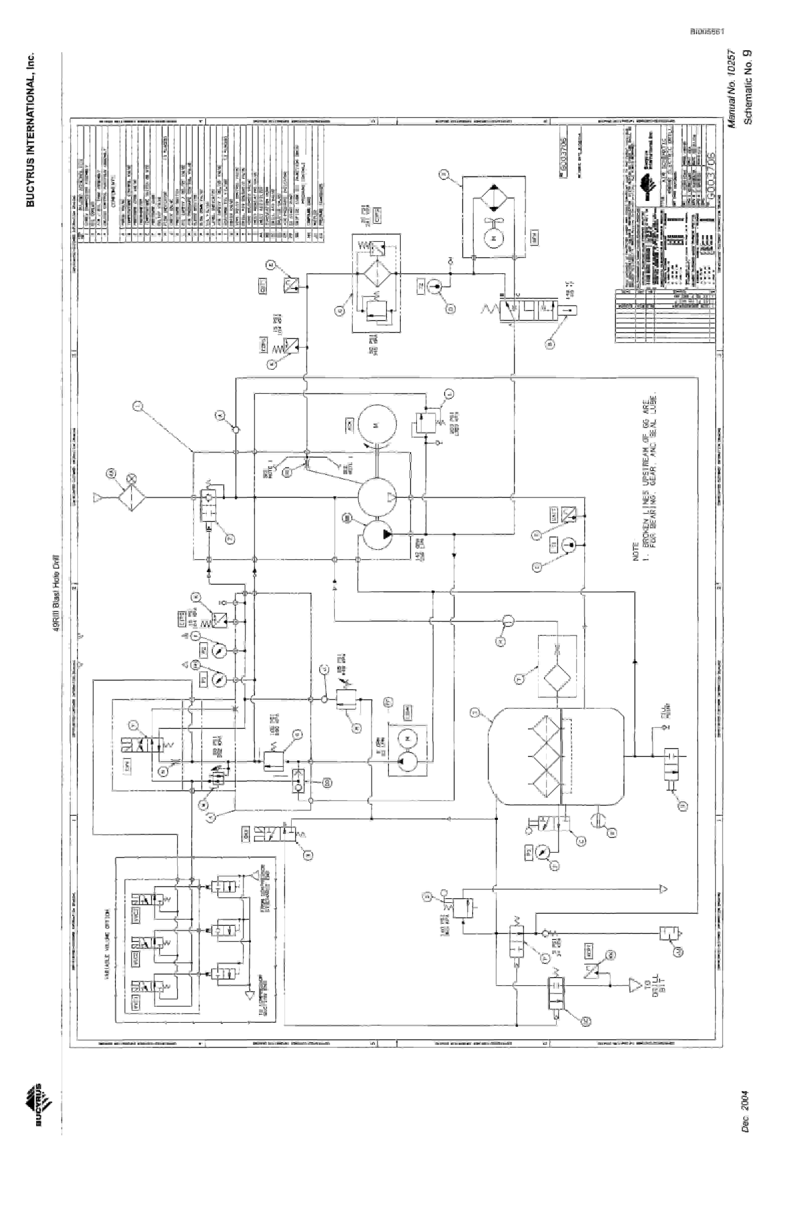 Bucyrus 49RIII Blast Hole Drill Schematic BI005561