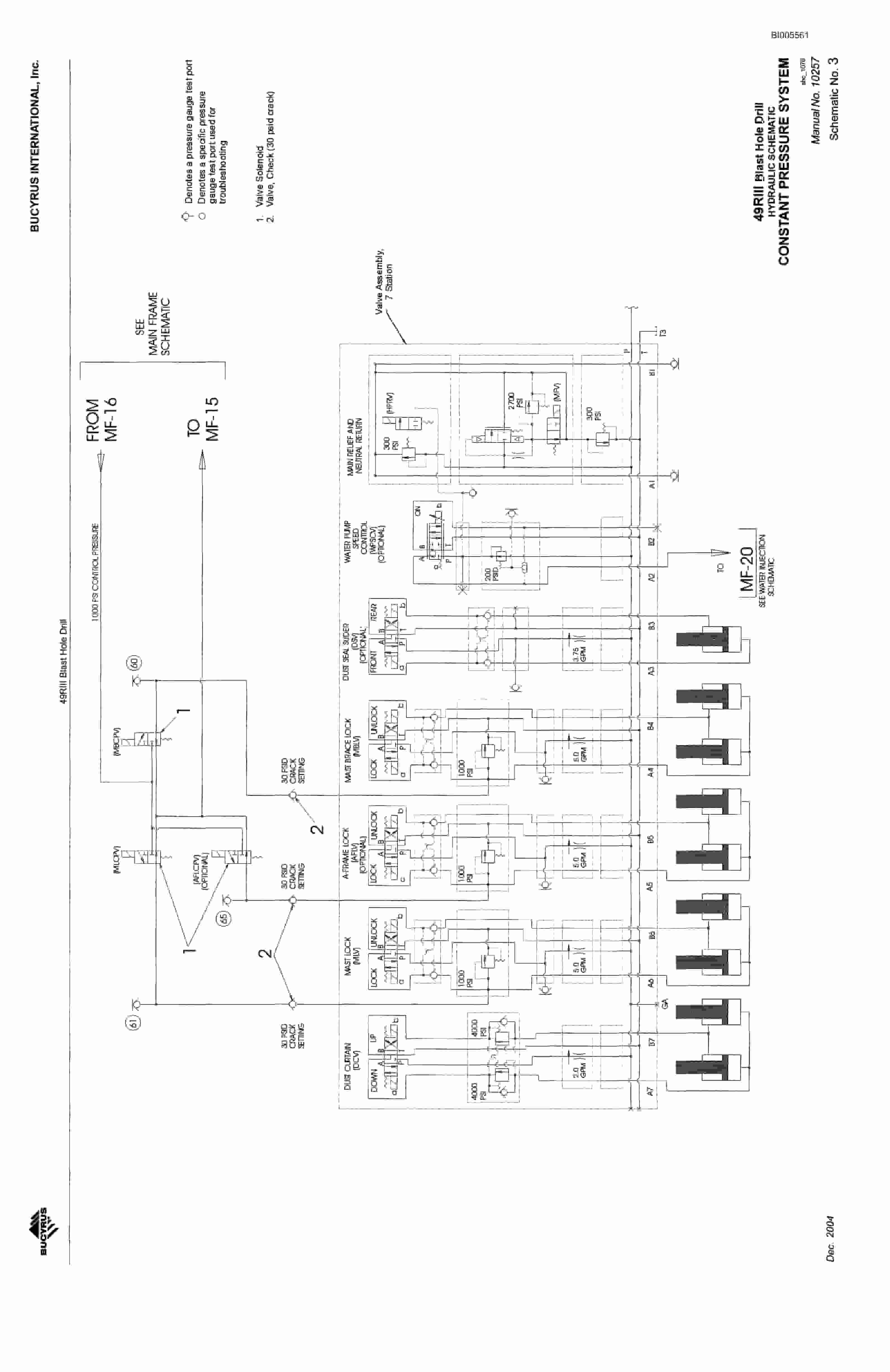 Bucyrus 49RIII Blast Hole Drill Schematic BI005561-4
