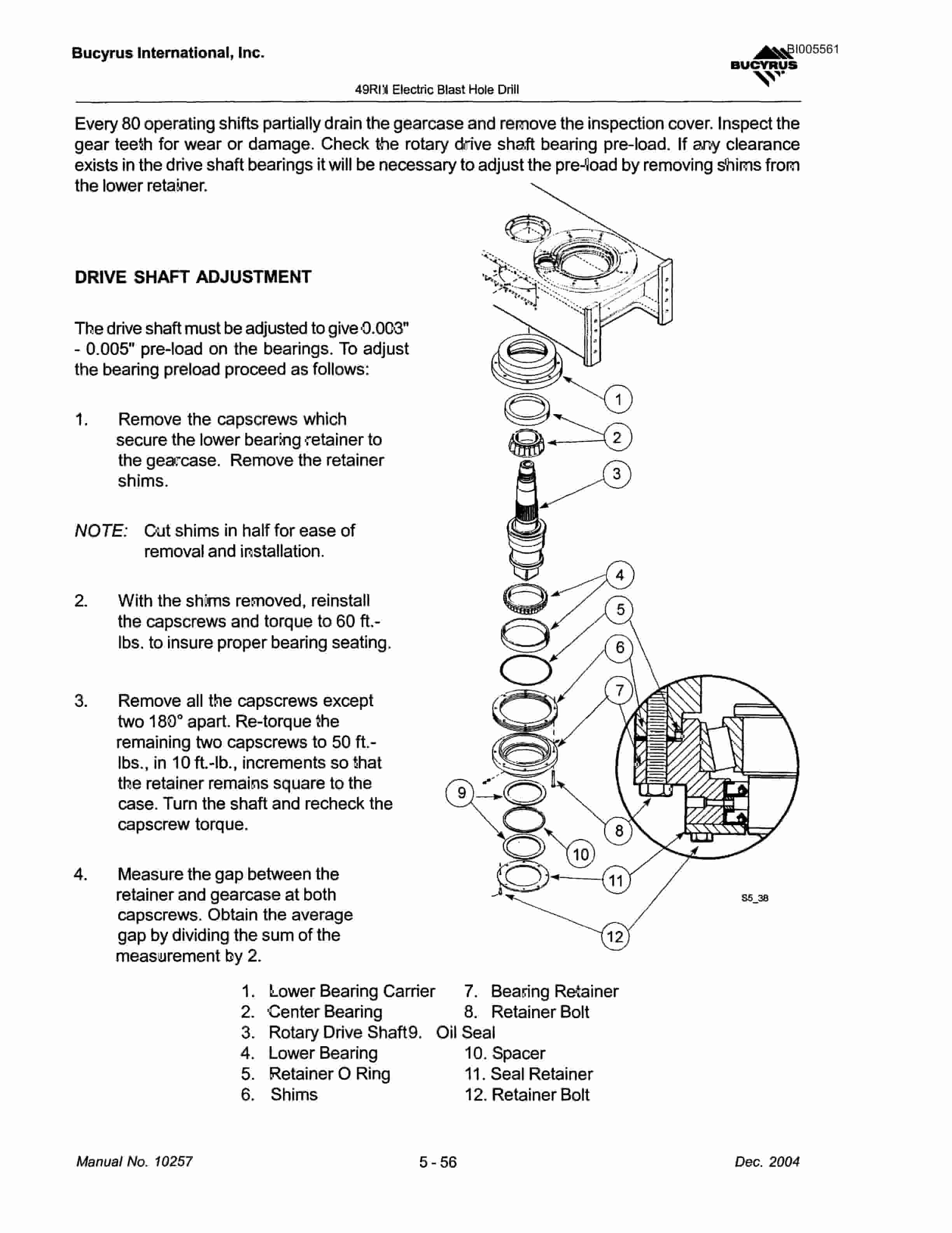 Bucyrus 49RIII Blast Hole Drill Technical Manual BI005561-2