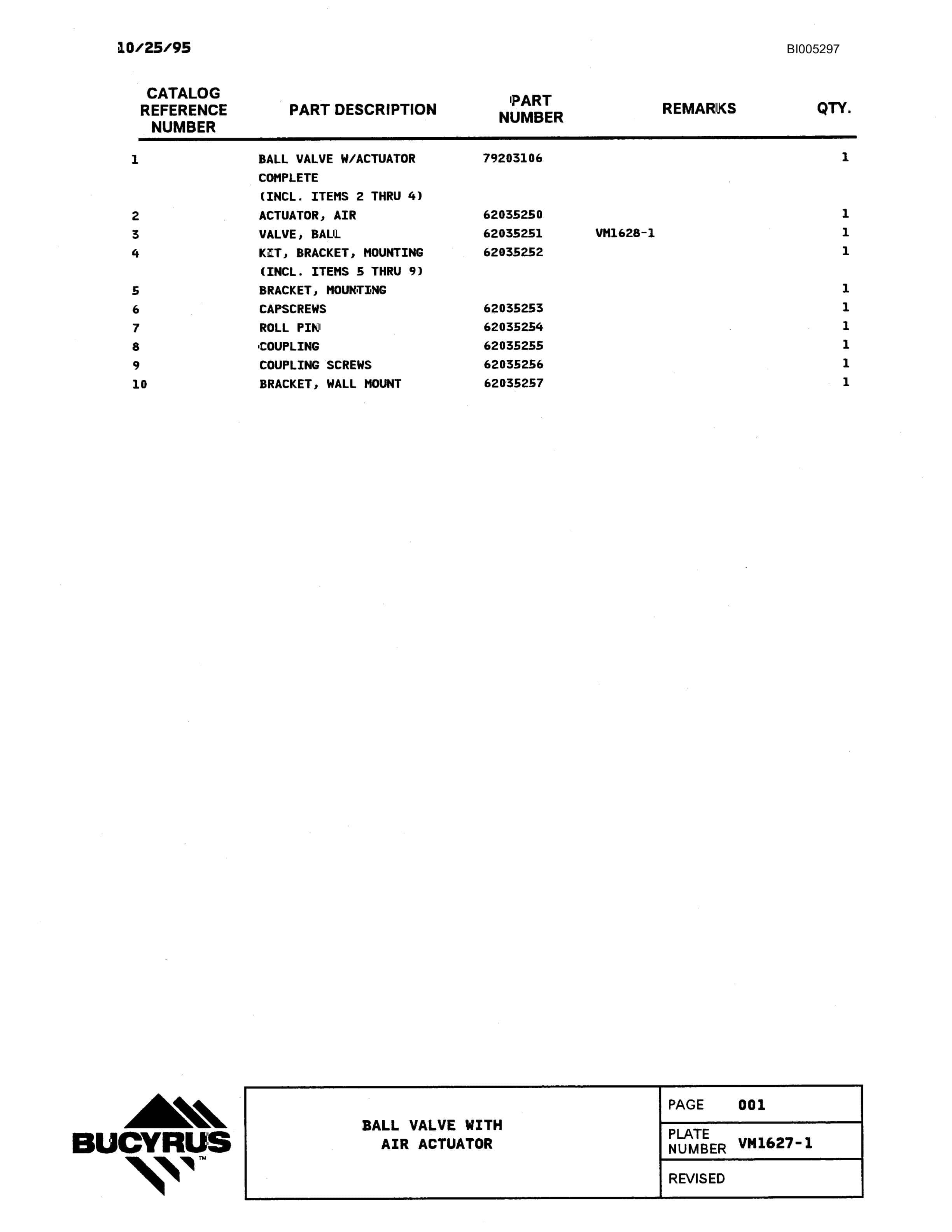 Bucyrus 49RIII Electric Blast Hole Drill Parts Catalog BI005297-4