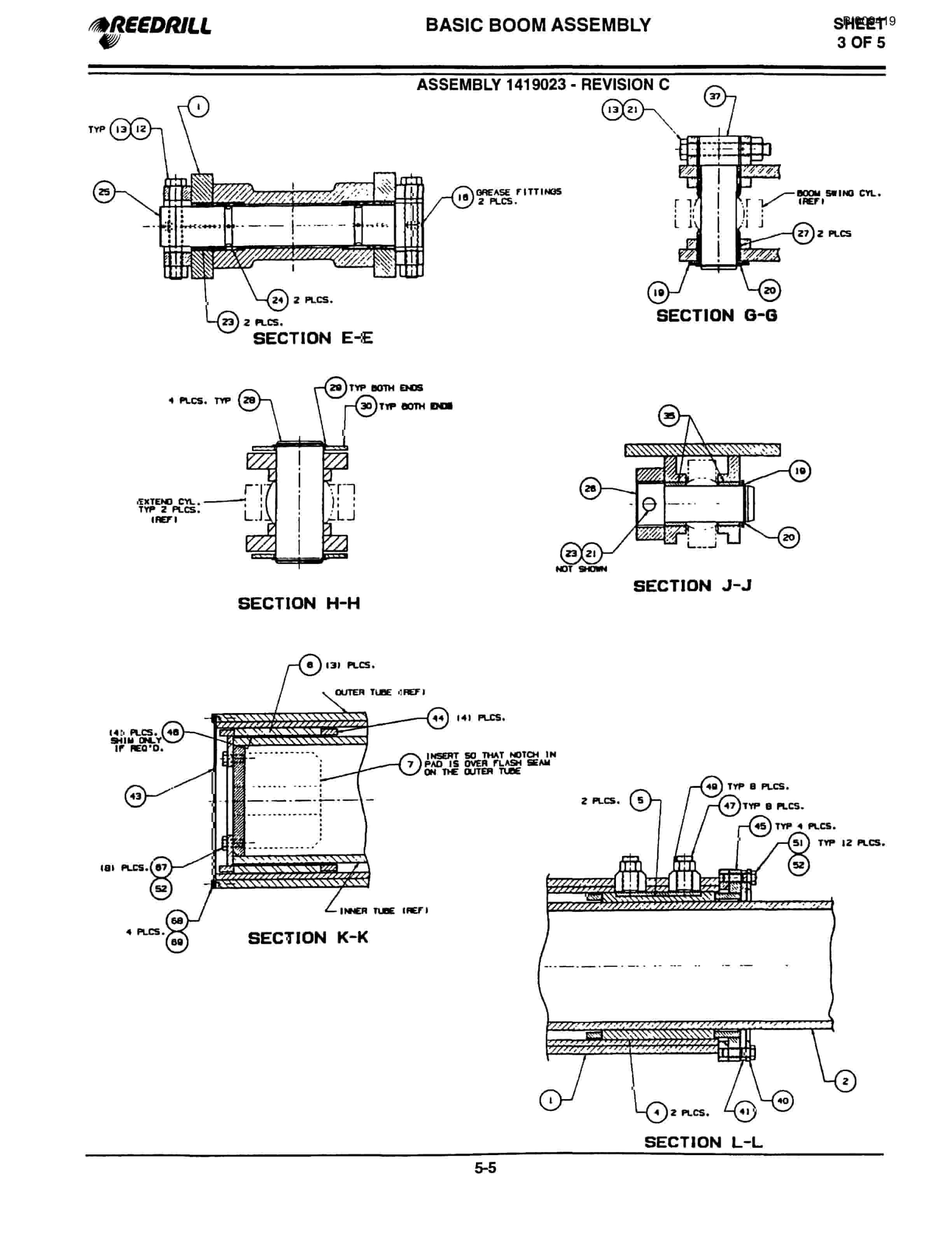 Bucyrus 5000 Self Contained Hydraulic Track Drill Parts Catalog BI009419-3