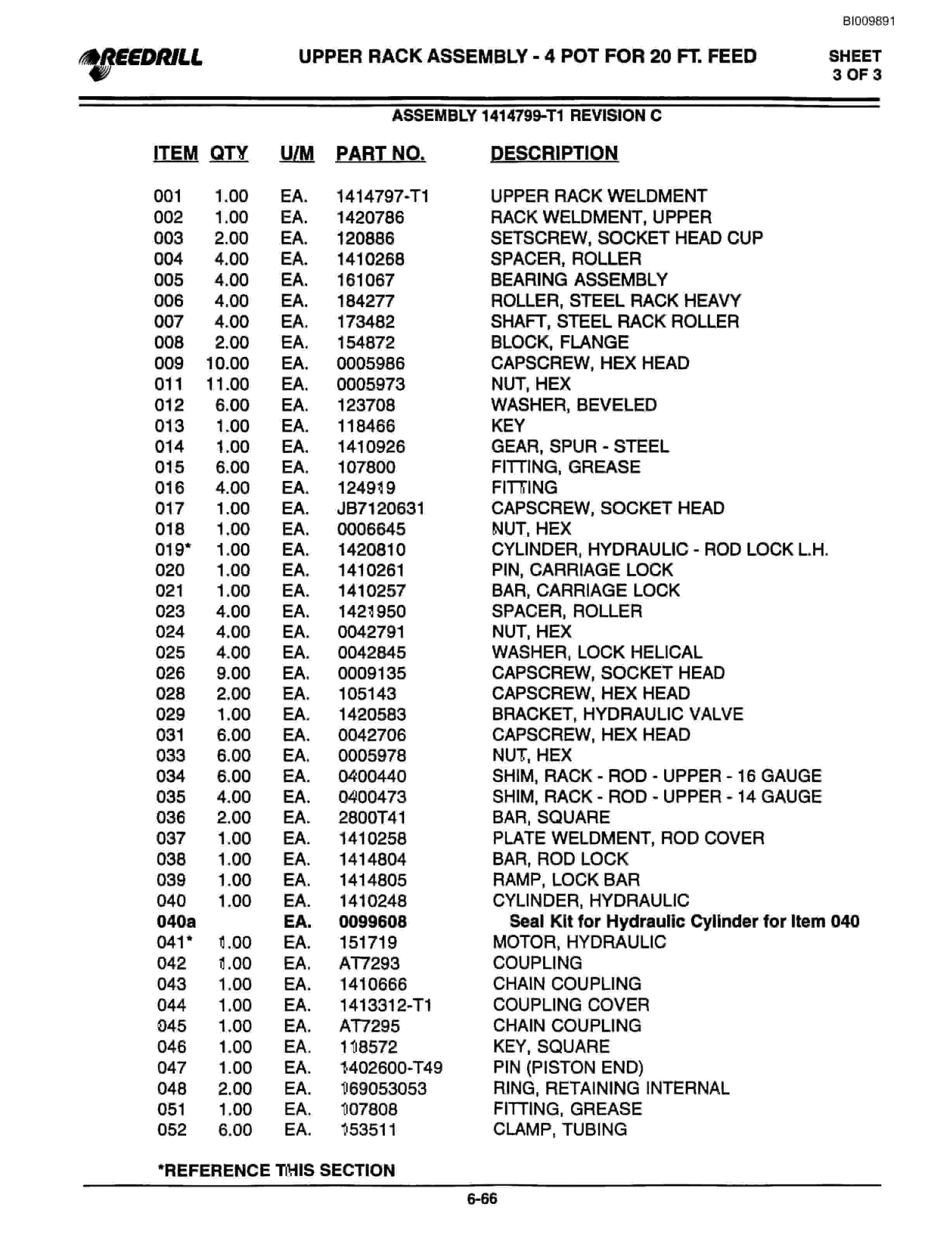 Bucyrus 5000 Self Contained Hydraulic Track Drill Parts Catalog BI009891-4