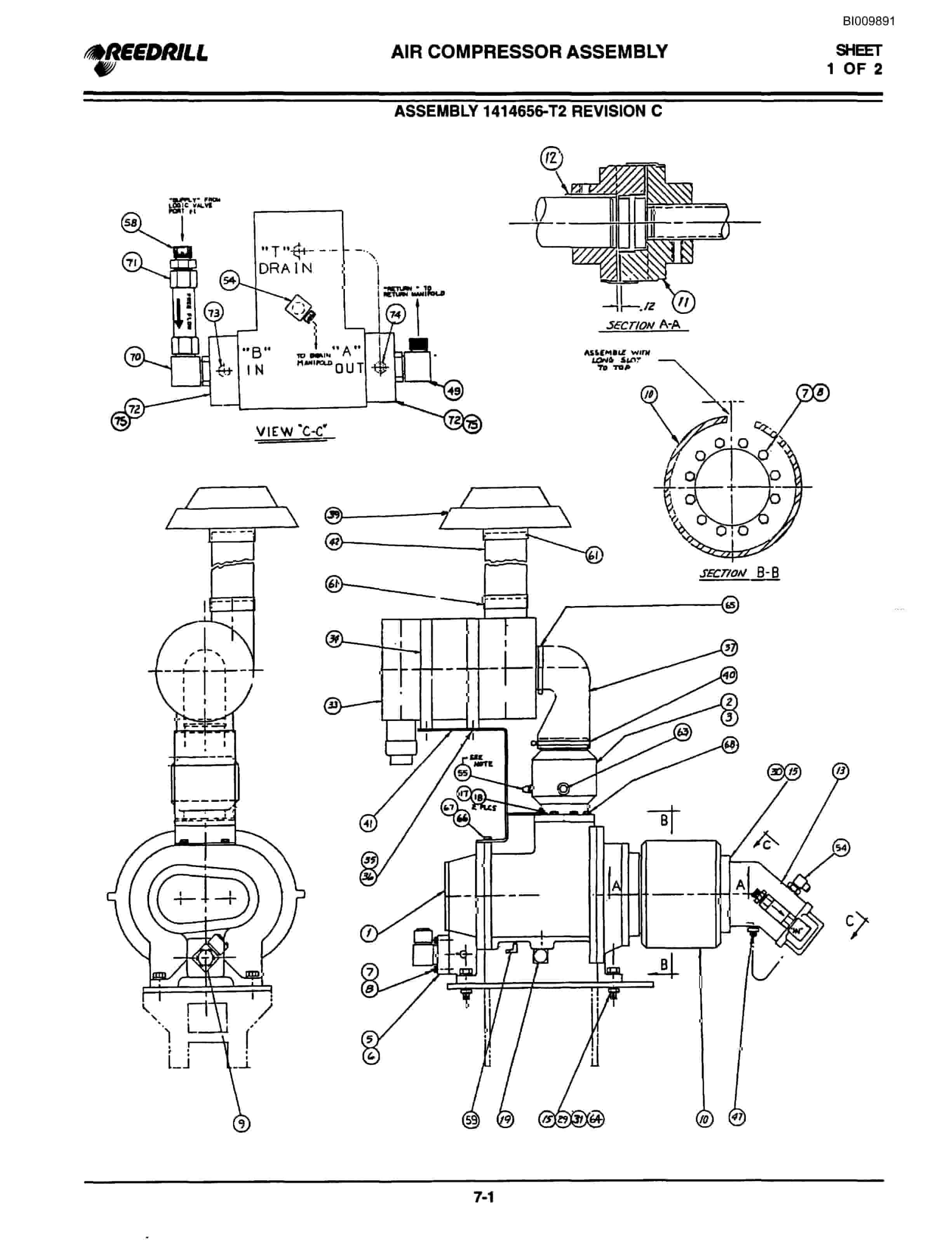 Bucyrus 5000 Self Contained Hydraulic Track Drill Parts Catalog BI009891-5