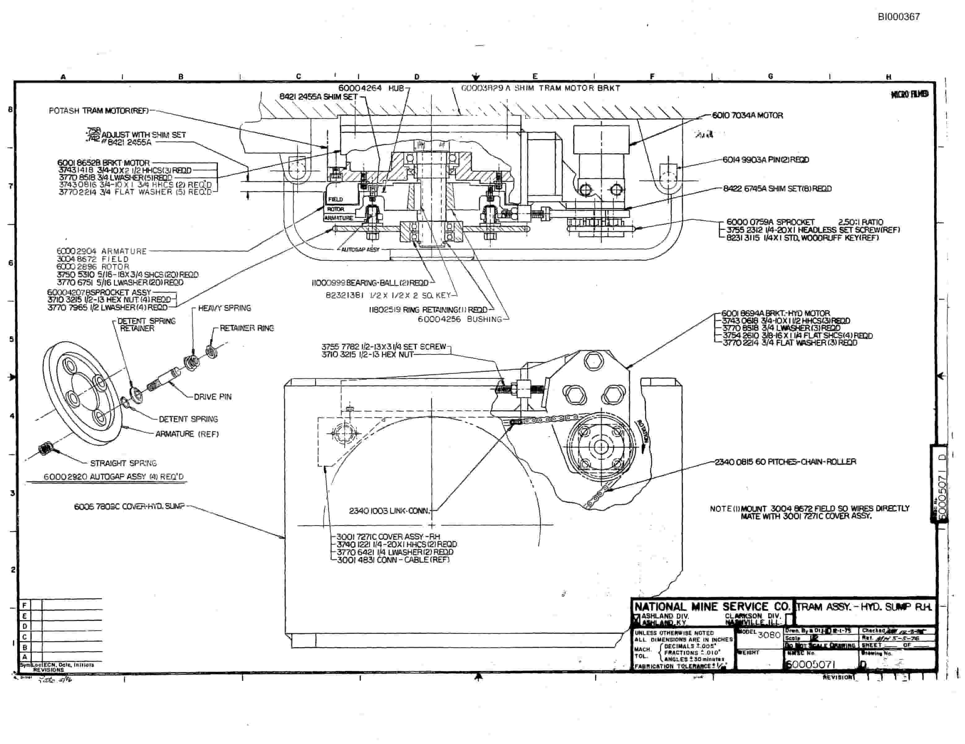 Bucyrus 5012 N Drum Miner Parts Catalog BI000367-5