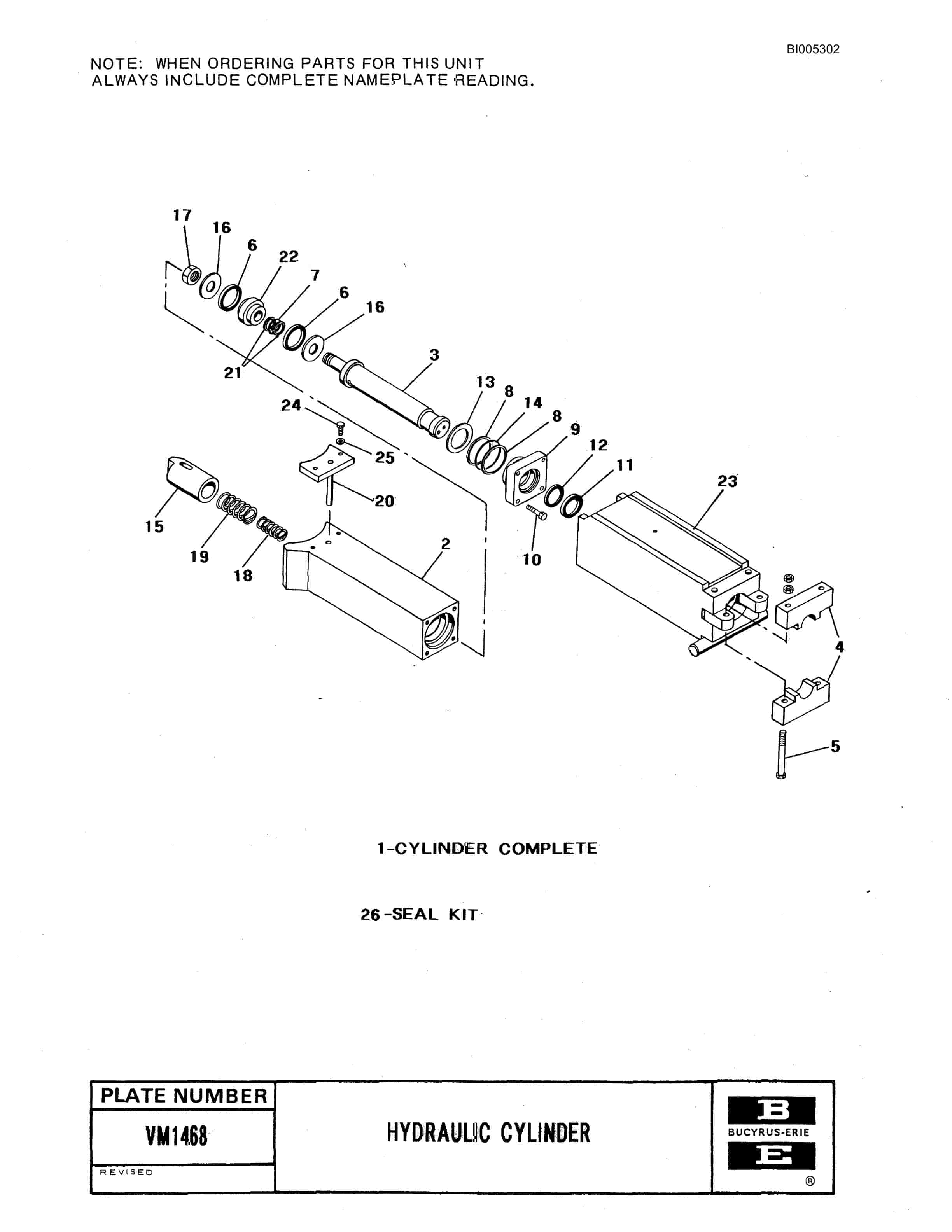 Bucyrus 59R Drill Parts Catalog BI005302-2