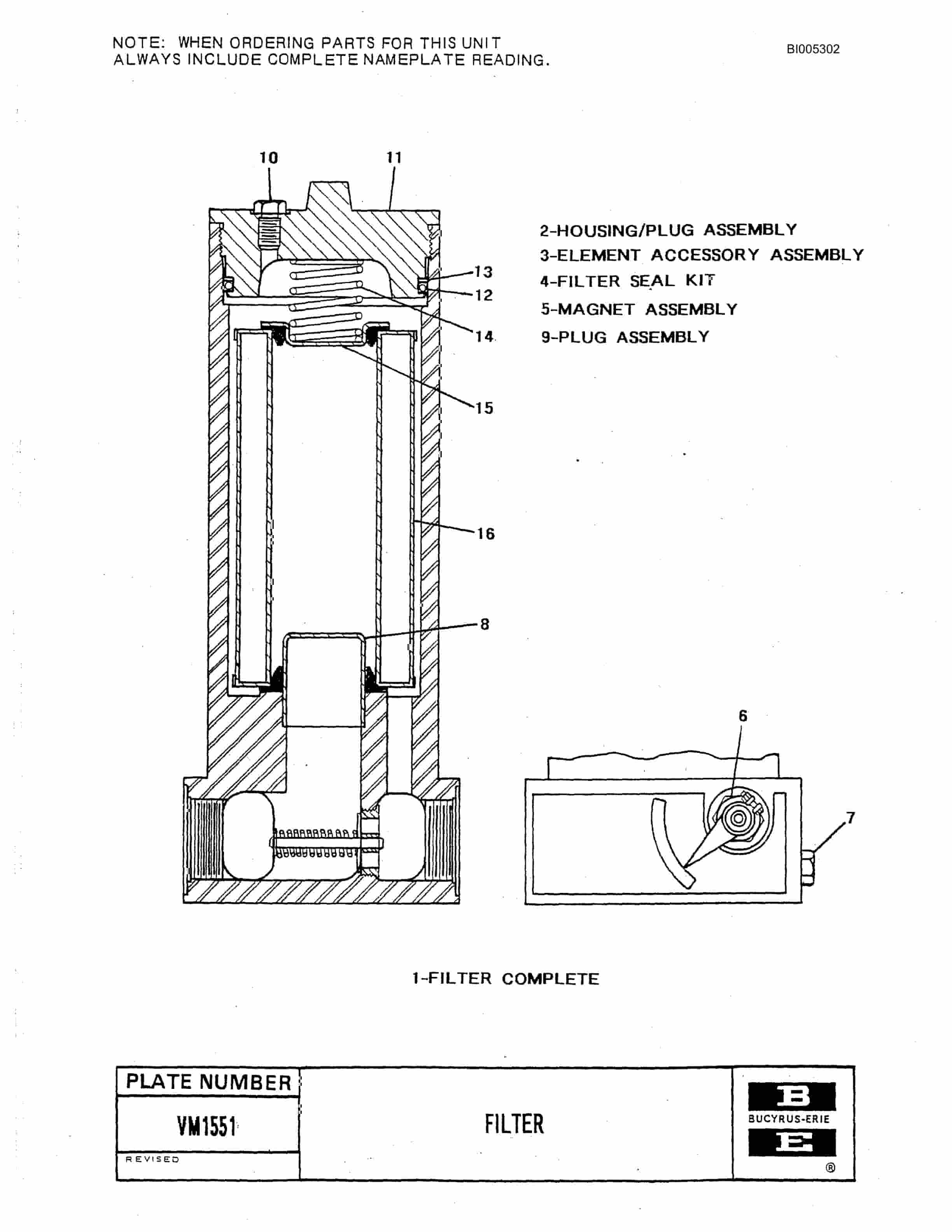 Bucyrus 59R Drill Parts Catalog BI005302-3