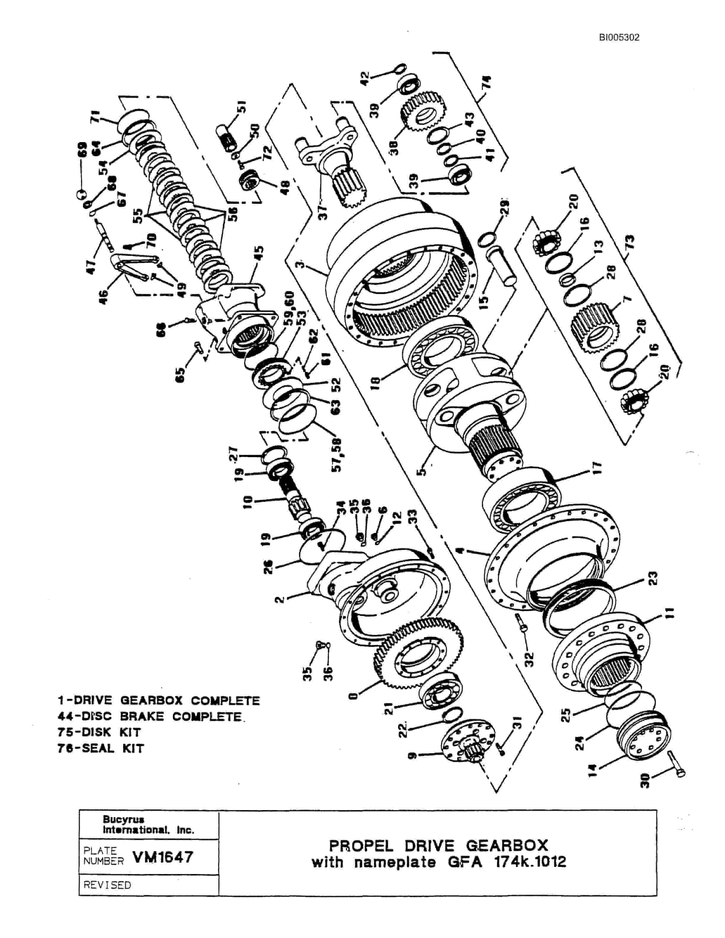 Bucyrus 59R Drill Parts Catalog BI005302-4