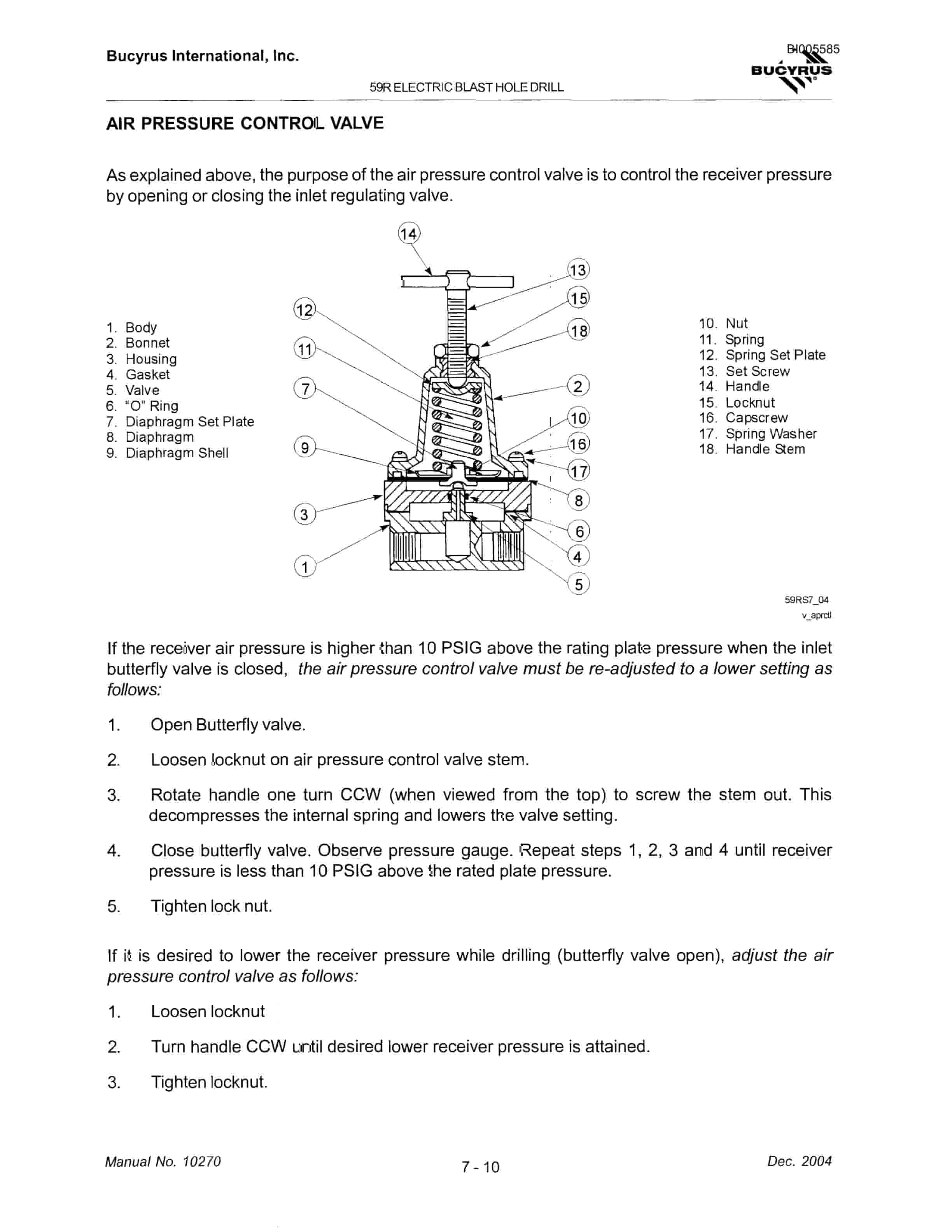 Bucyrus 59R Electric Blast Hole Drill Technical Manual BI005585-3