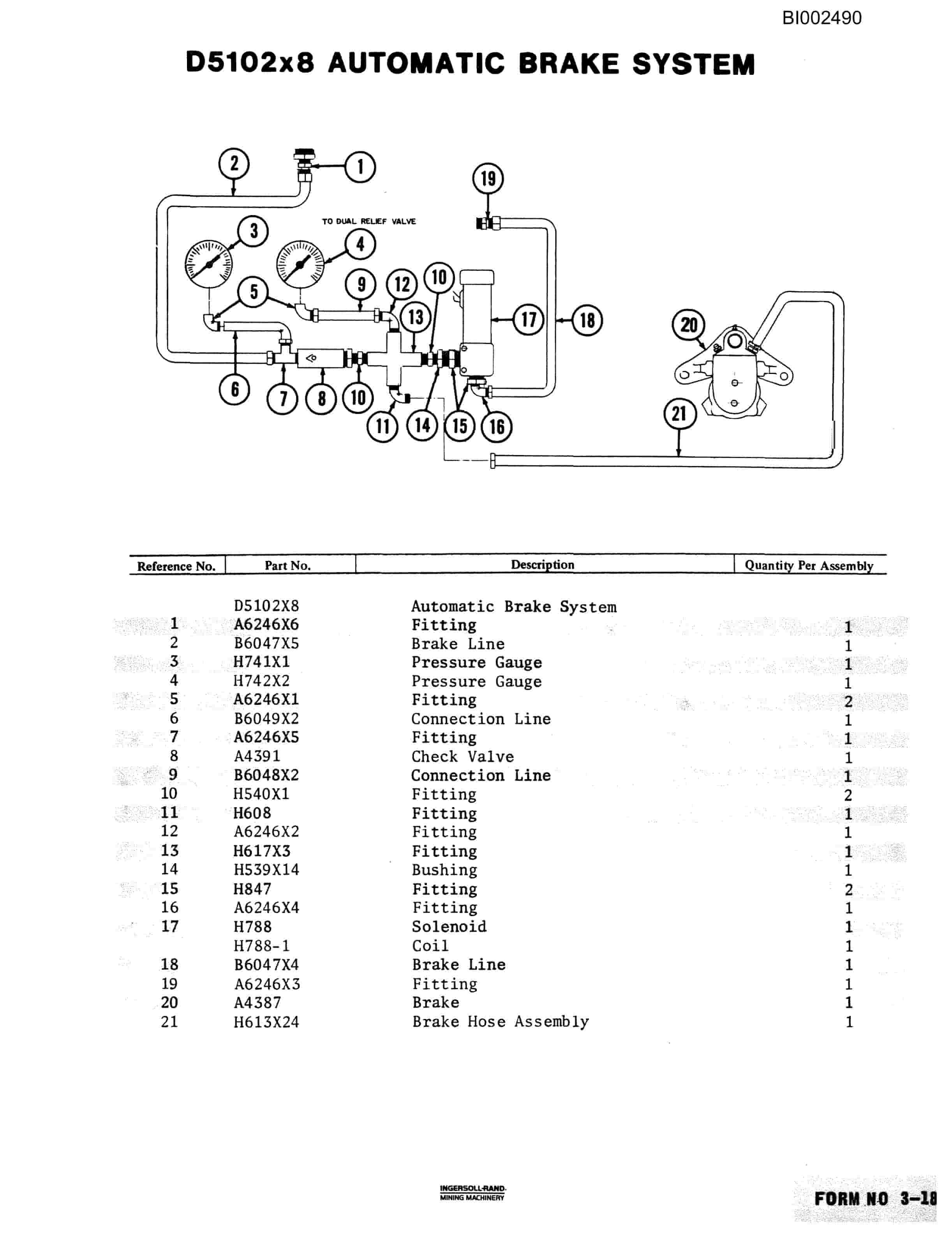 Bucyrus 601 Parts Catalog BI002490-5