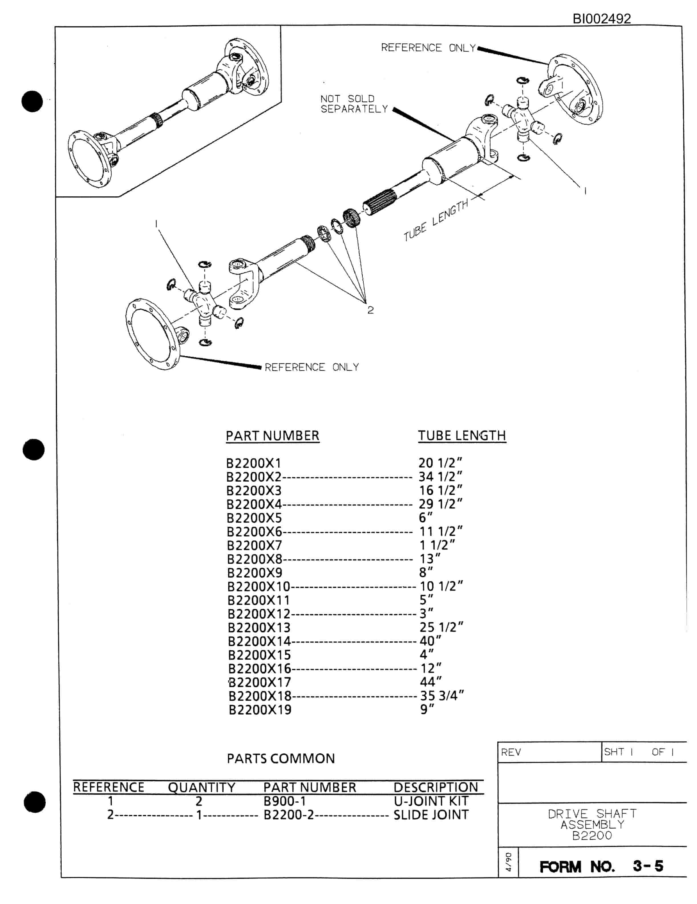 Bucyrus 602-1130 Parts Catalog BI002492-3