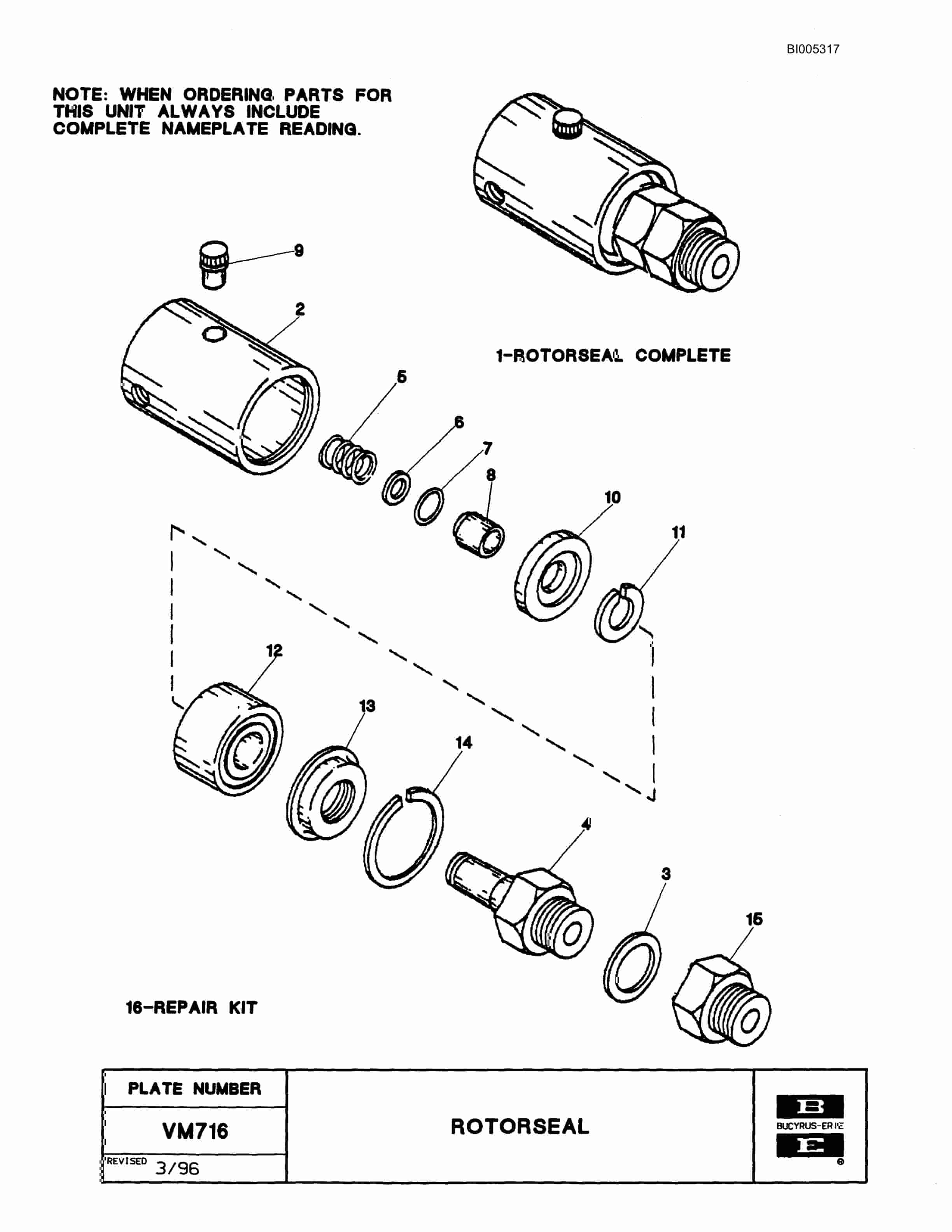 Bucyrus 60R Drill Parts Catalog BI005317-2